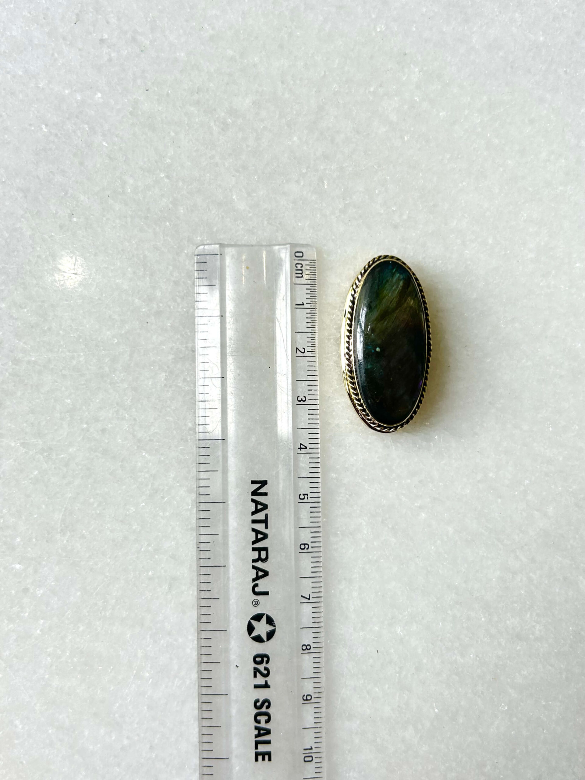 Purple Labradorite Grooved Stone – 35X17mm - Image 2