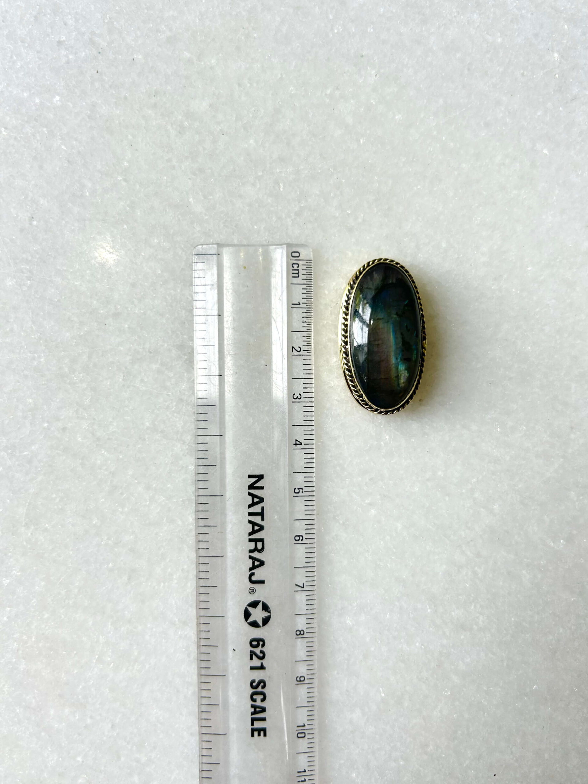 Purple Labradorite Grooved Stone – 32X17mm