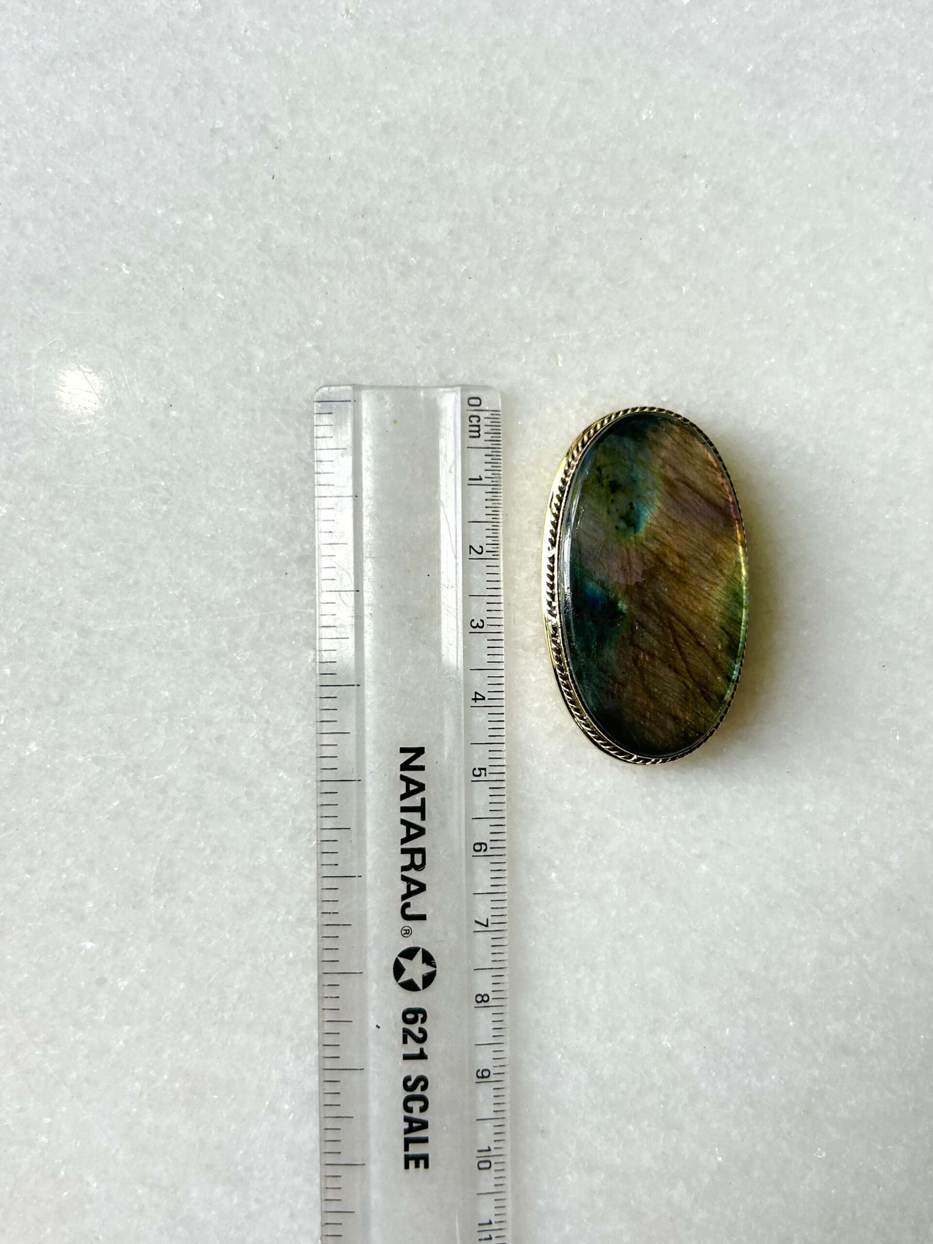 Purple Labradorite Grooved Stone – 47X27mm - Image 2