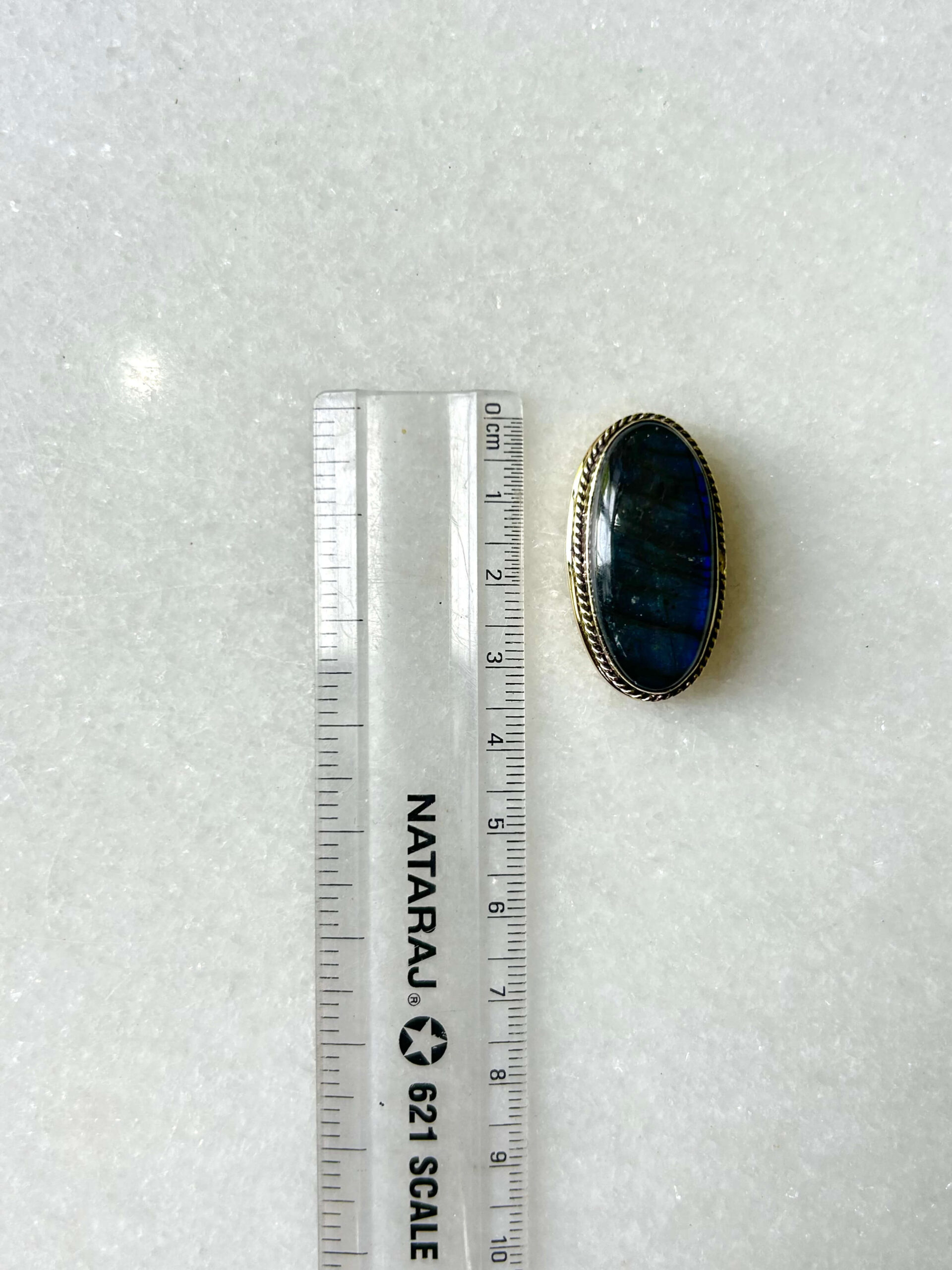 Blue Labradorite Grooved Stone – 34X17mm - Image 2