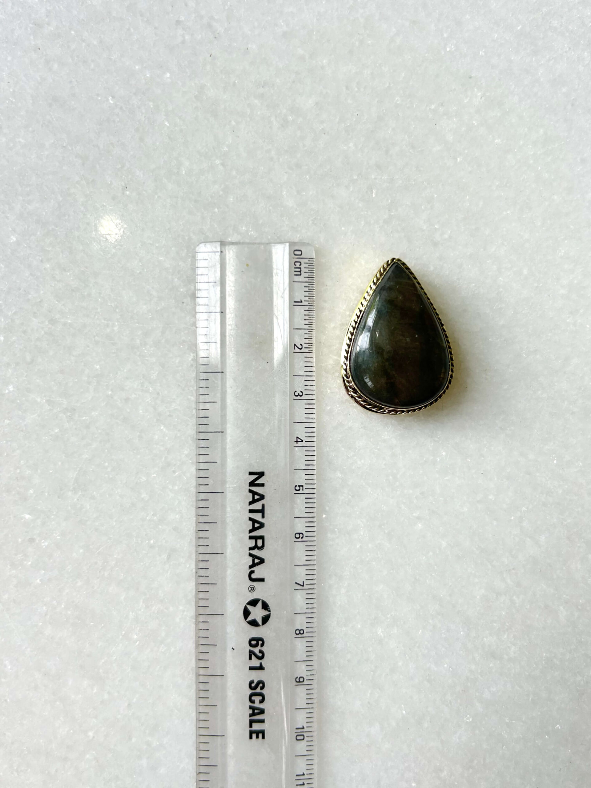 Purple Labradorite Grooved Stone – 32X23mm - Image 2