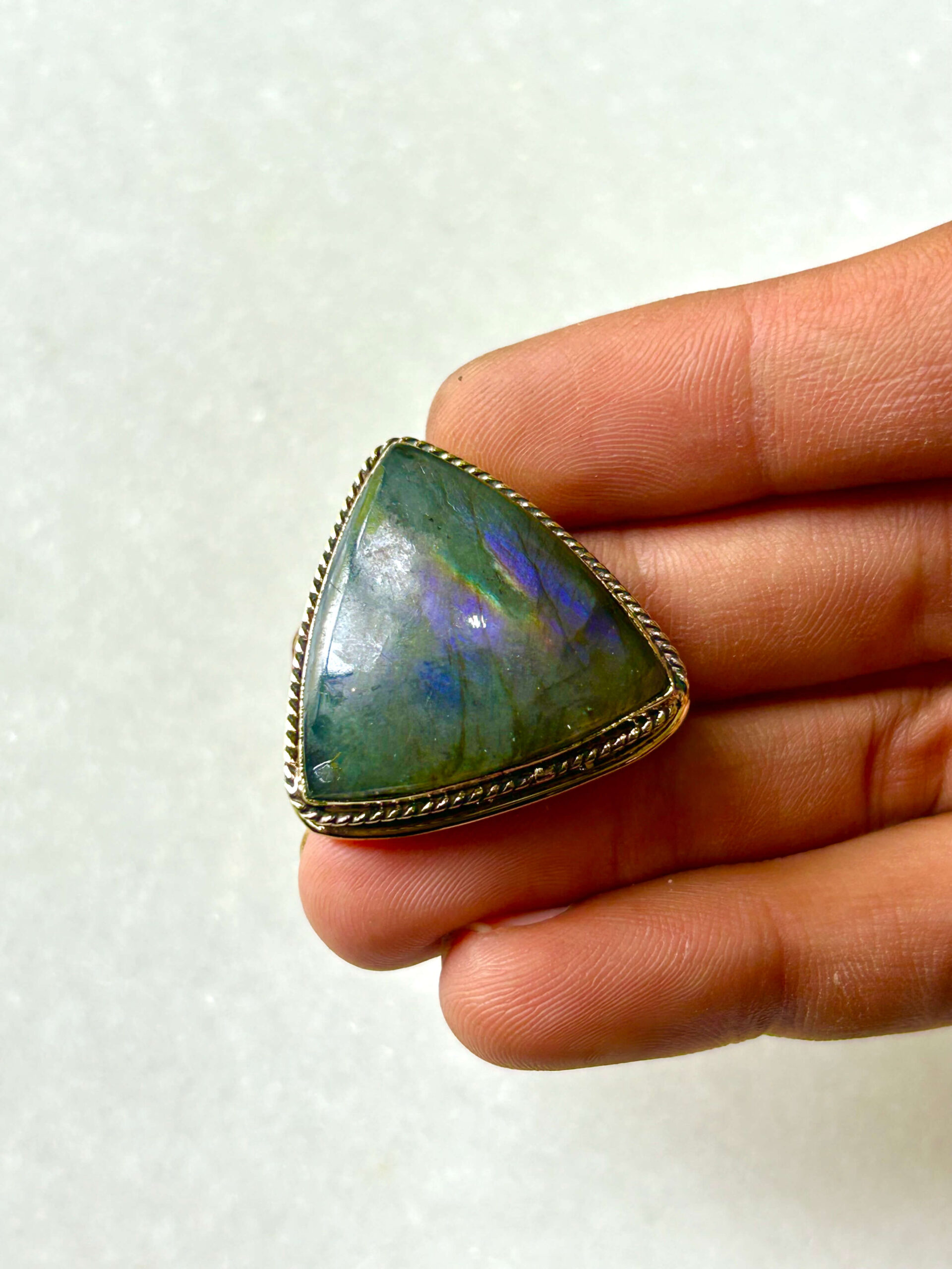 Purple Labradorite Grooved Stone – 30X28mm