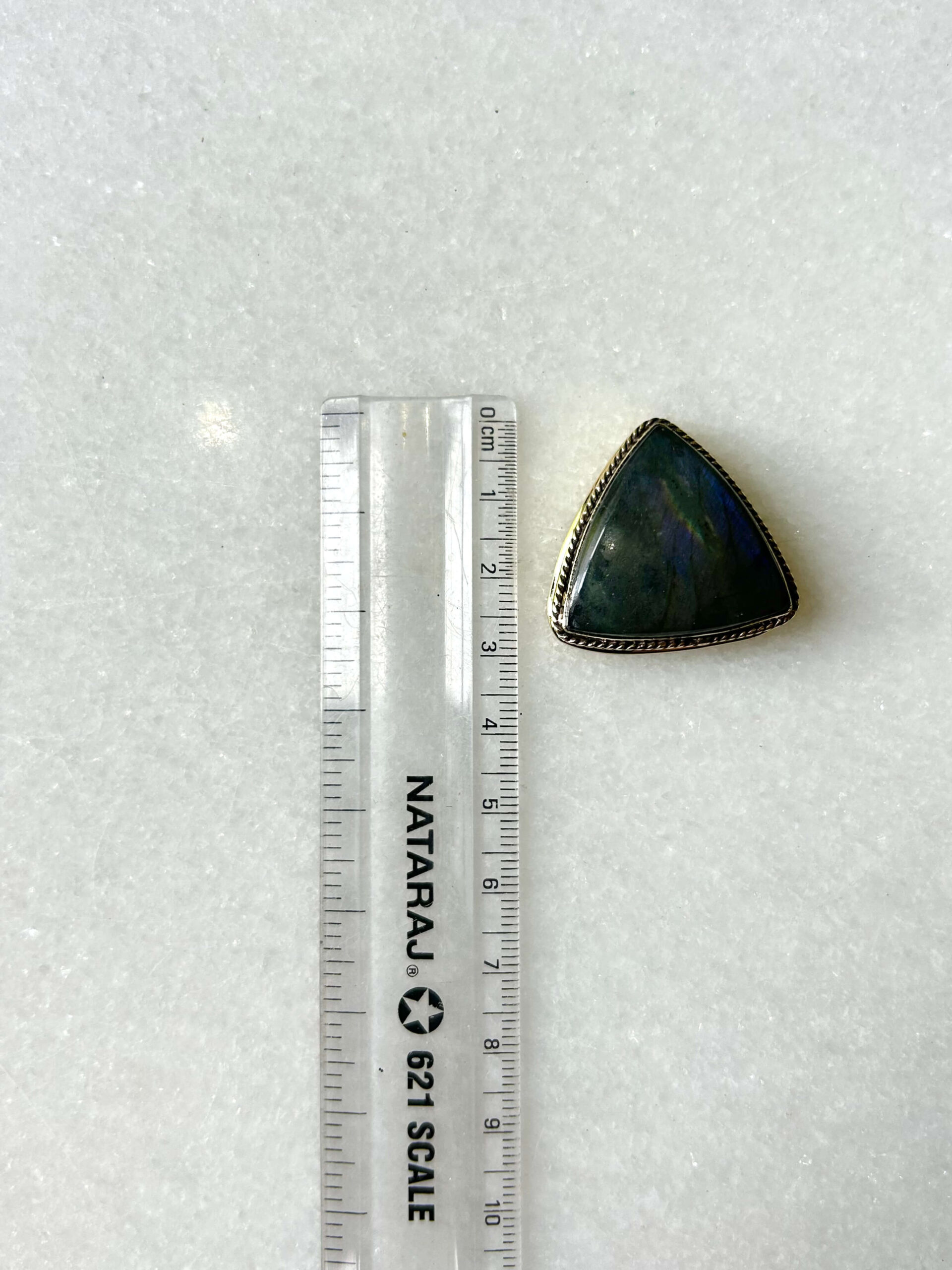 Purple Labradorite Grooved Stone – 30X28mm - Image 2