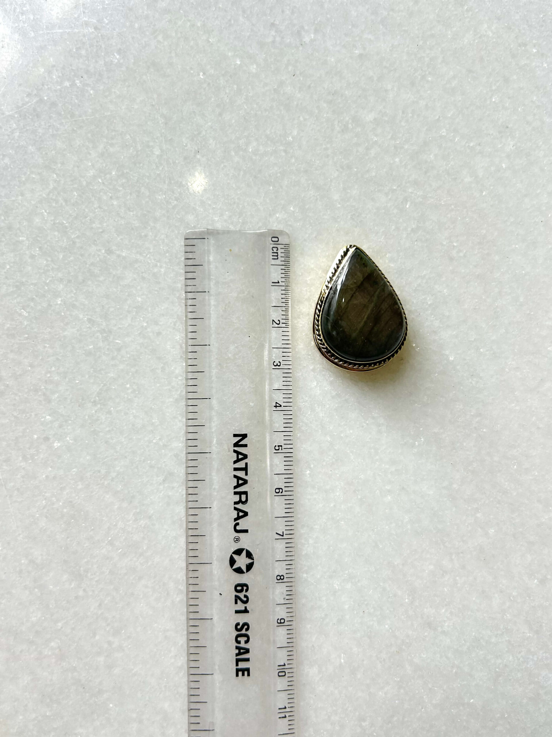 Purple Labradorite Grooved Stone – 29X22mm - Image 2