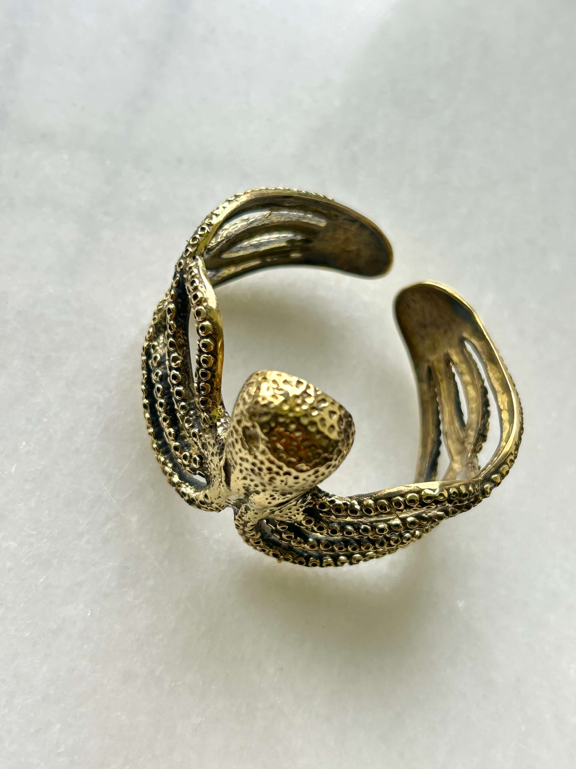 Octopus Statement Brass Cuff Bracelet - Image 2