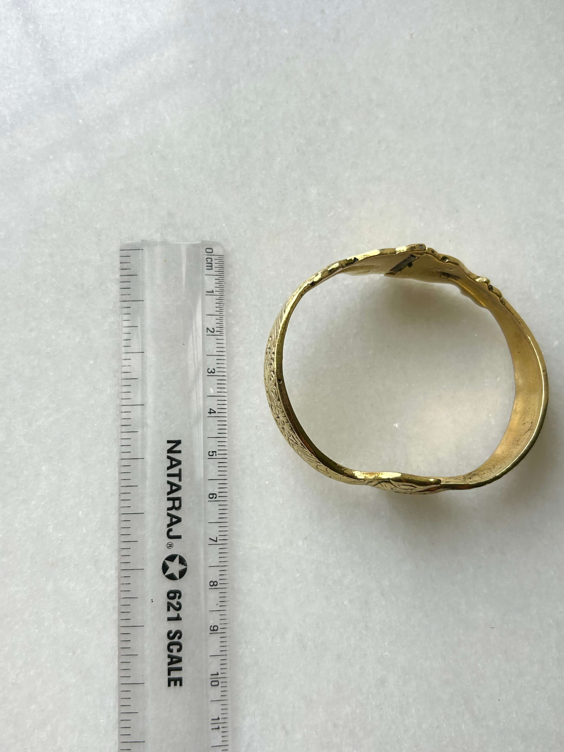 Double Snake Brass Cuff Bracelet - Image 4