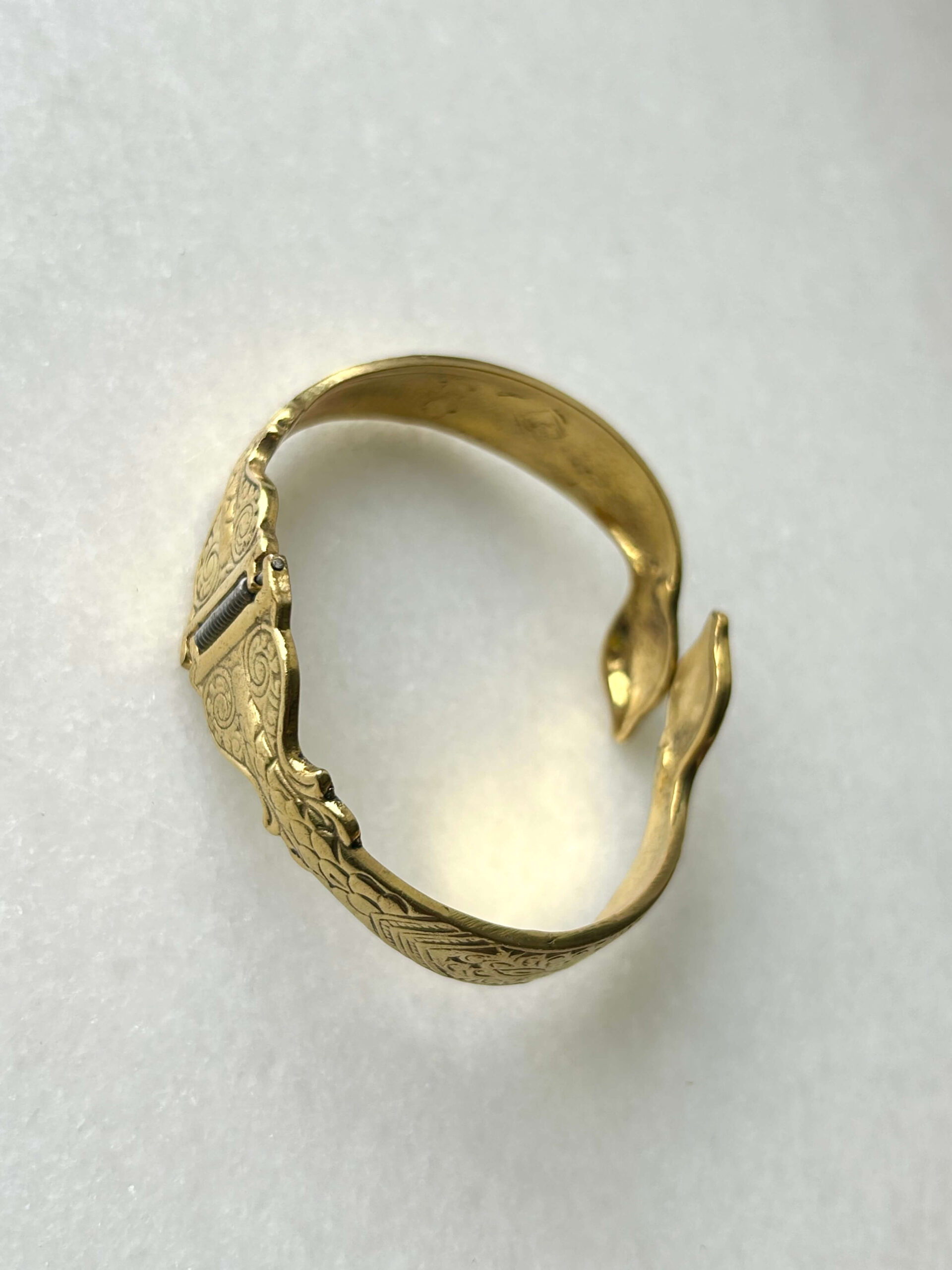 Double Snake Brass Cuff Bracelet - Image 2