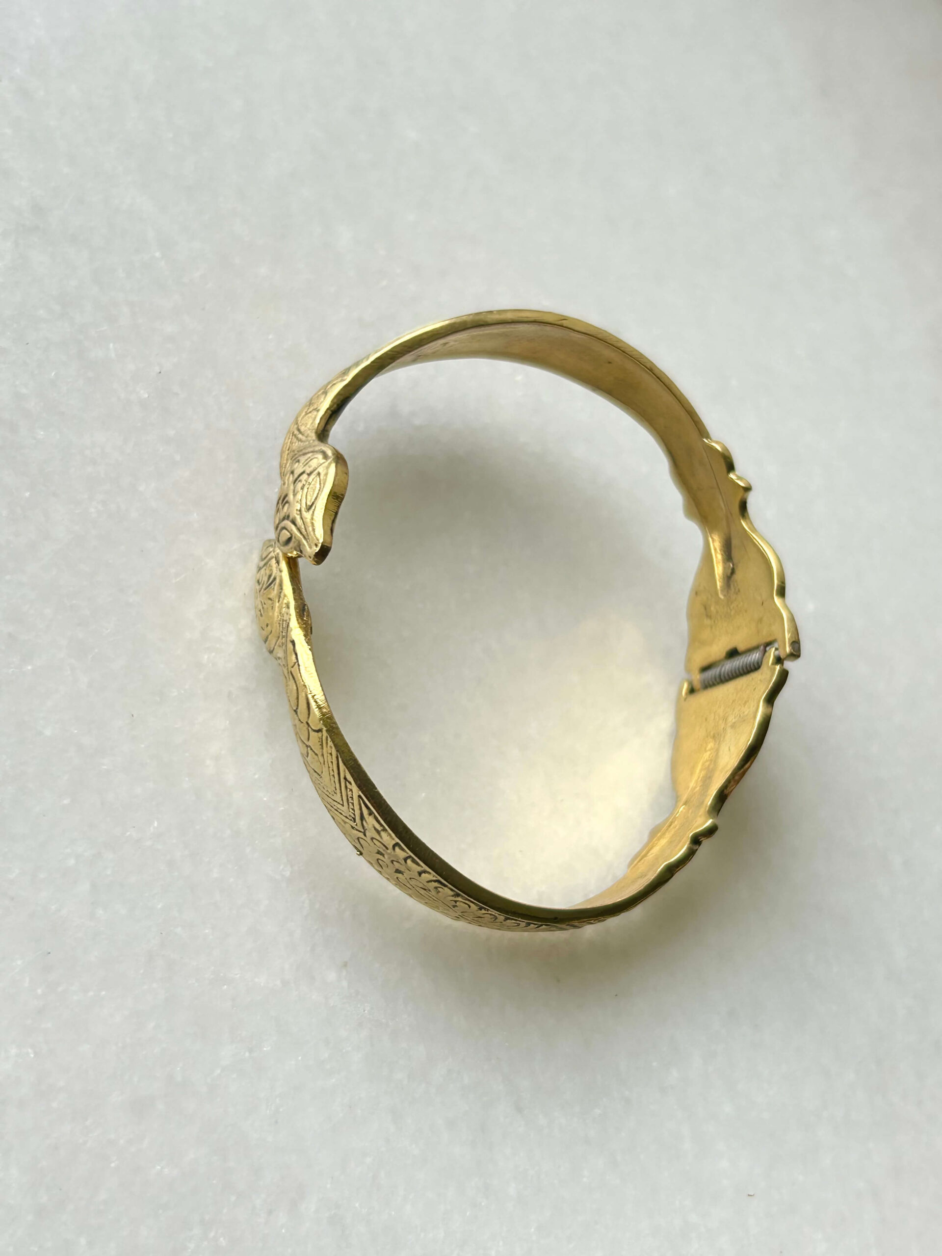 Double Snake Brass Cuff Bracelet - Image 3