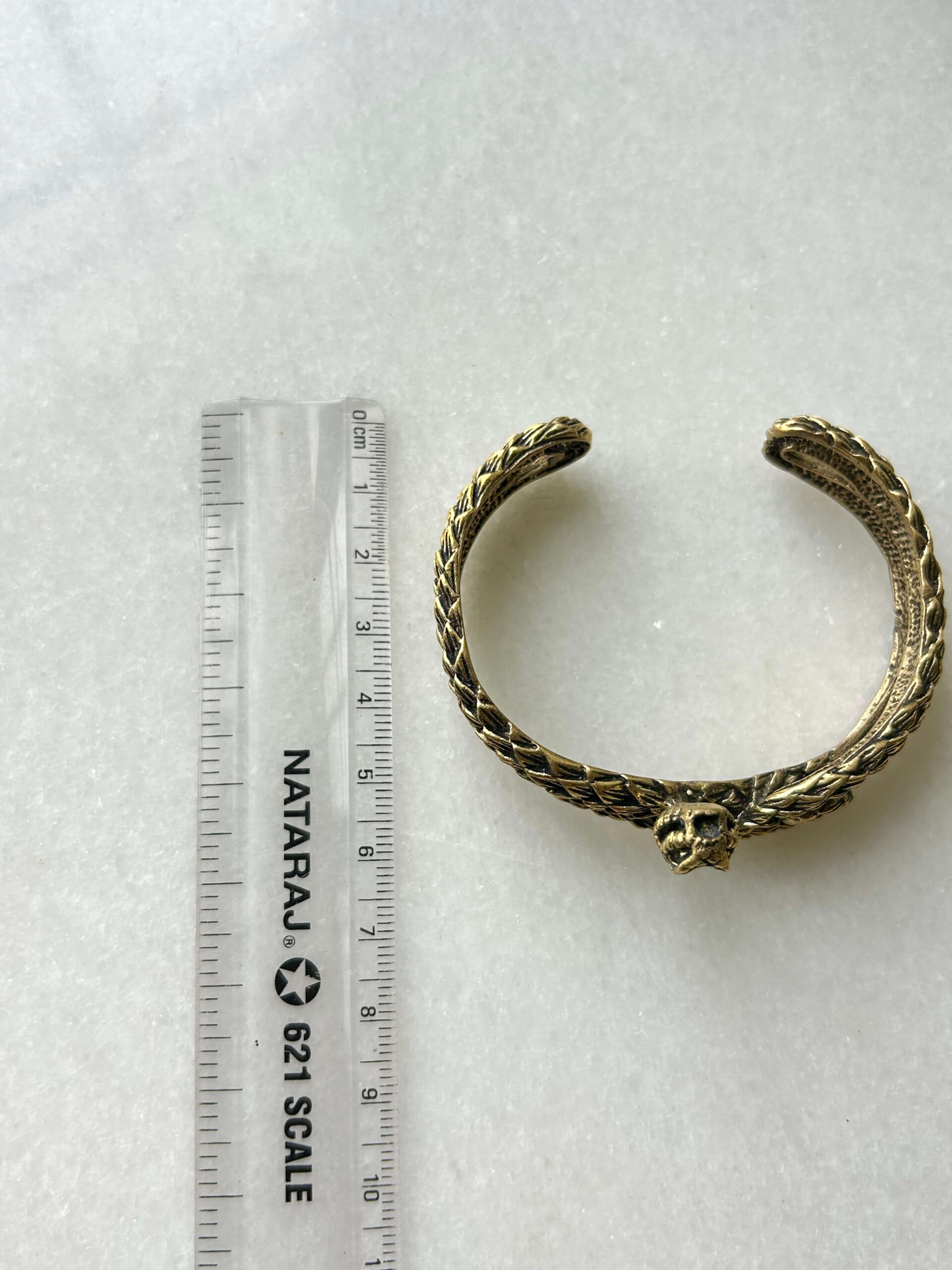 Cobra Snake Brass Cuff Bracelet - Image 3