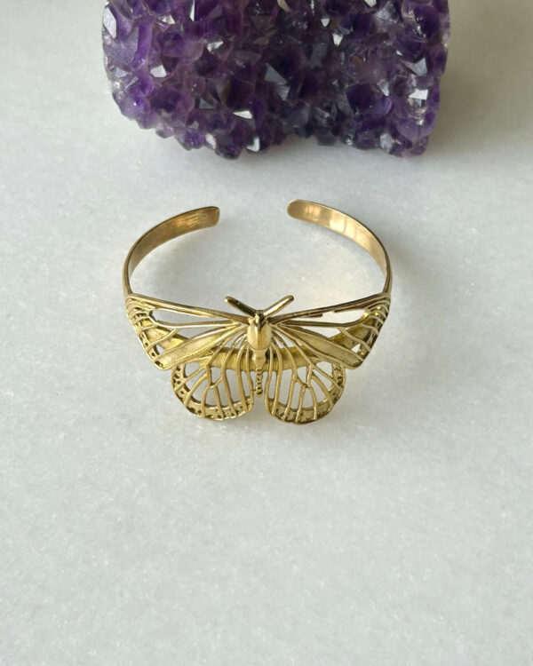 Butterfly Brass Cuff Bracelet