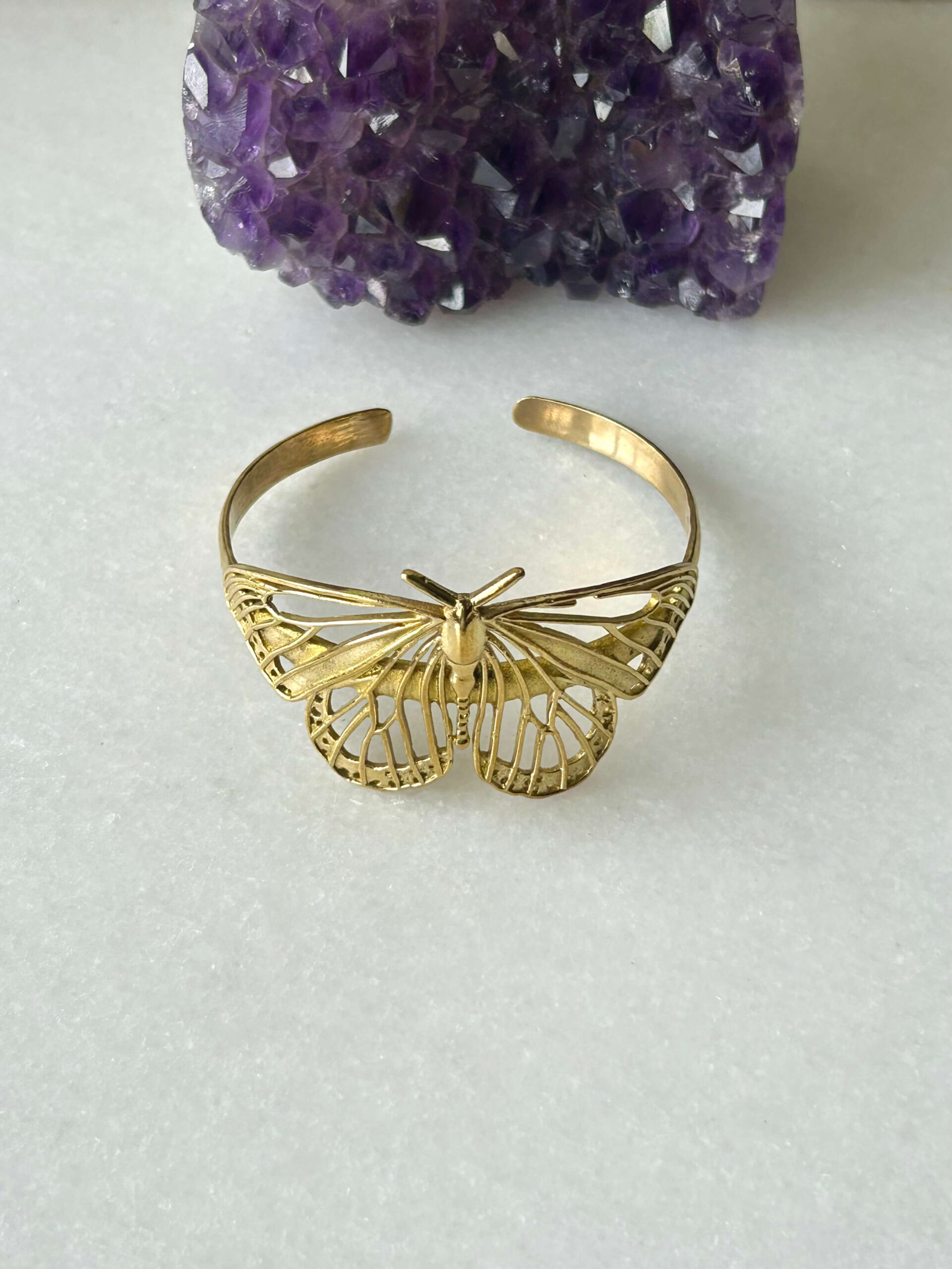 Butterfly Brass Cuff Bracelet