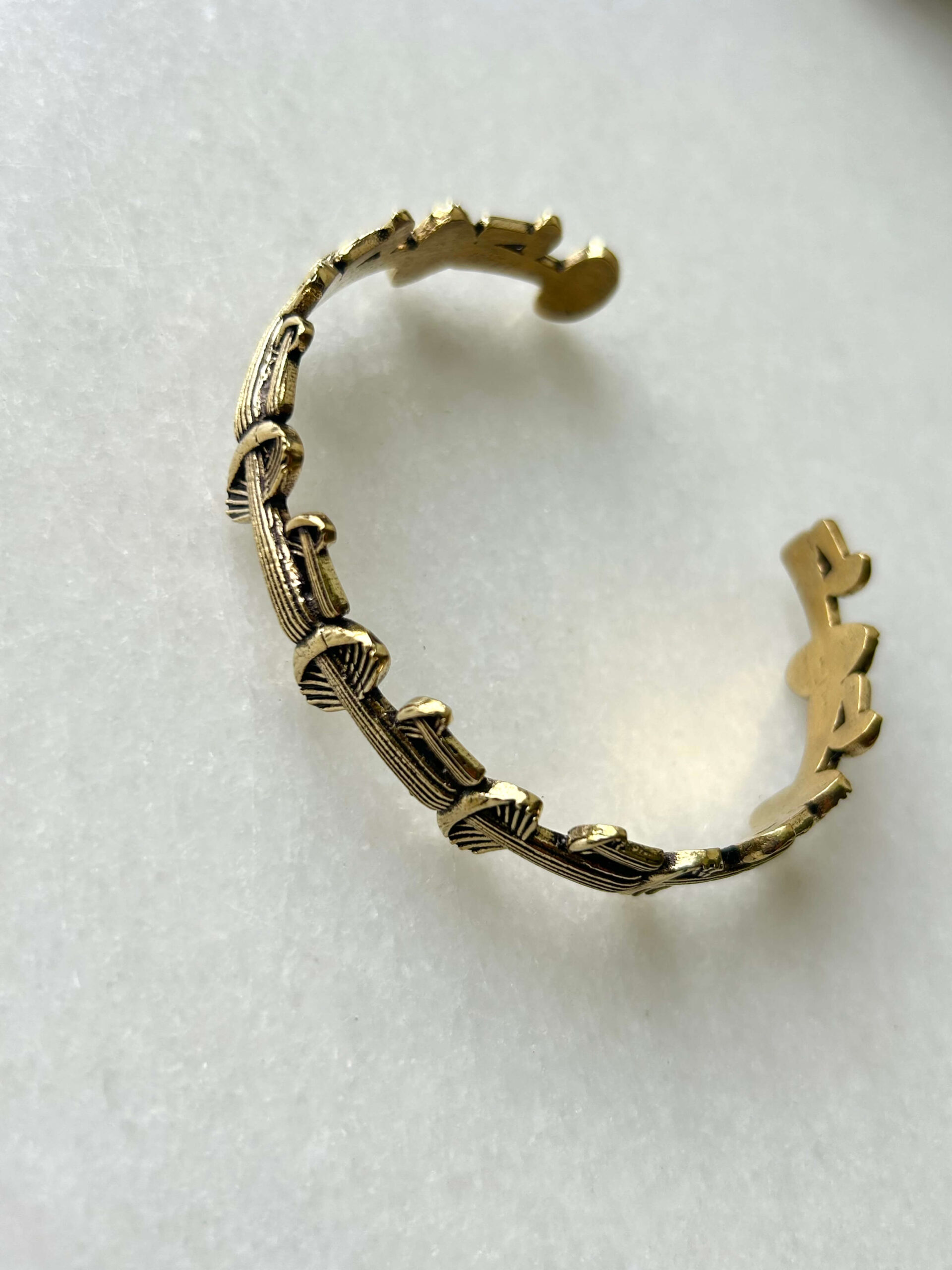 Mushroom Brass Cuff Bracelet - Image 2