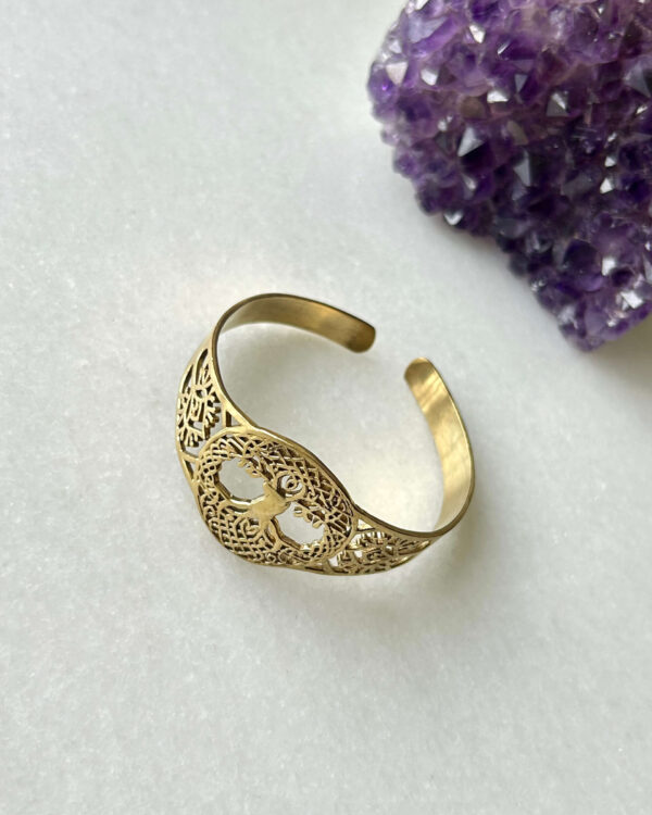 Tree of Life Brass Cuff Bracelet