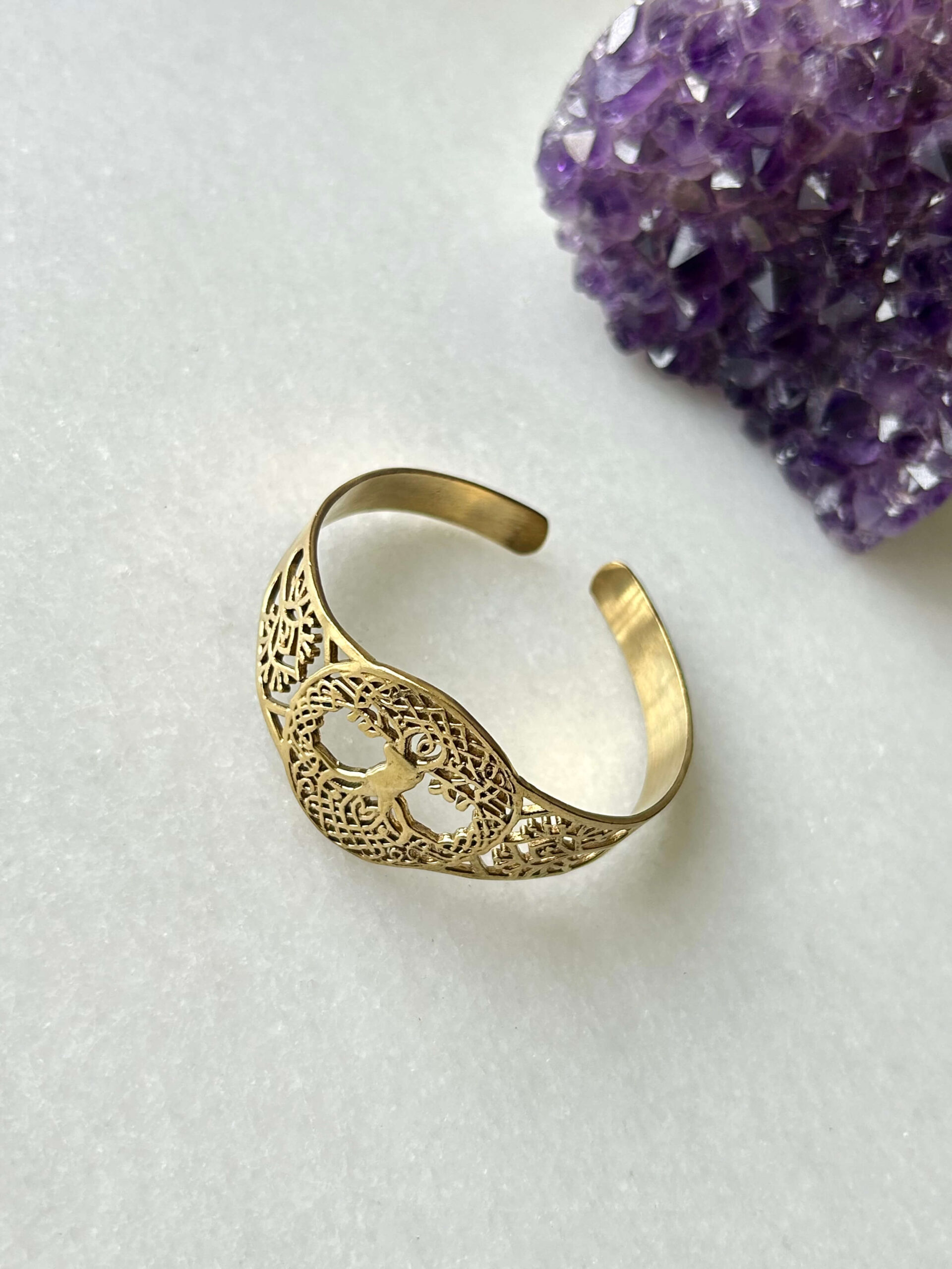 Tree of Life Brass Cuff Bracelet