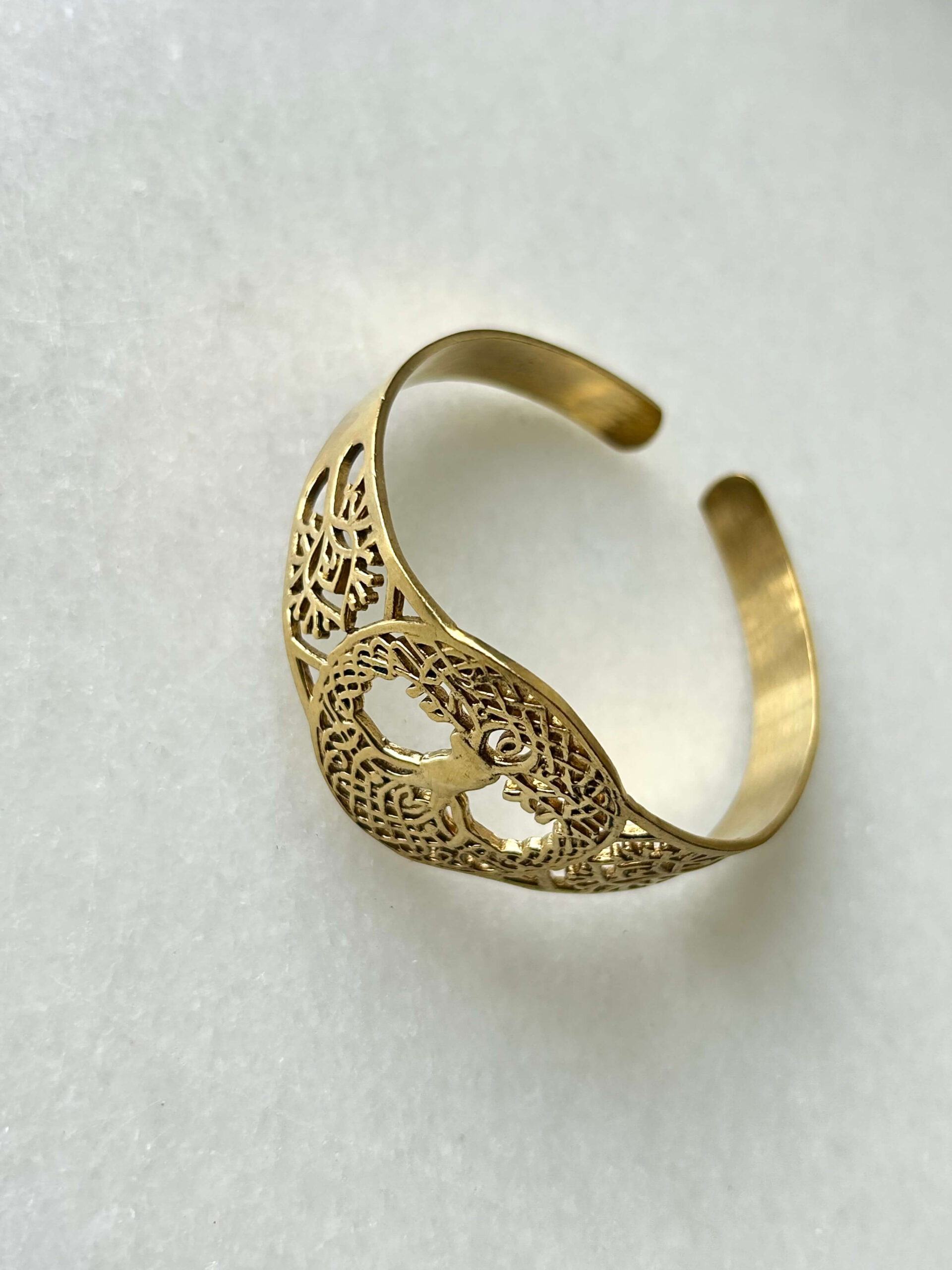 Tree of Life Brass Cuff Bracelet - Image 2