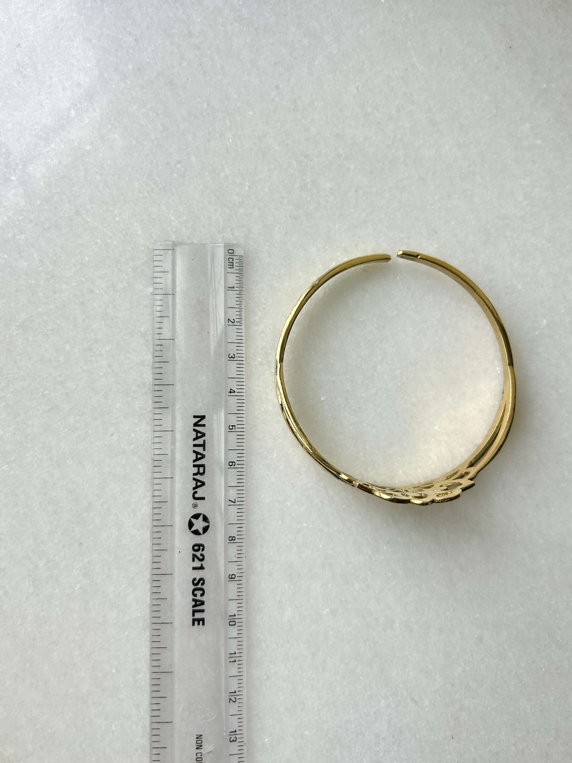 Lotus Flower Brass Cuff Bracelet - Image 3