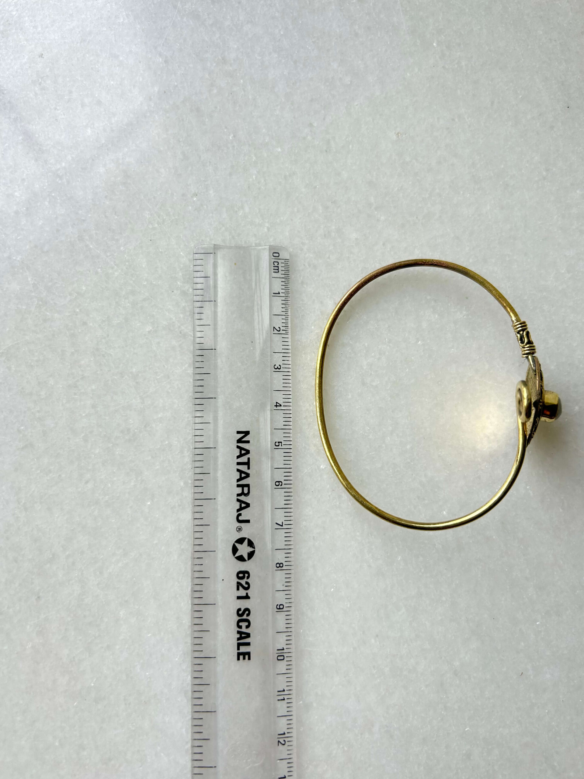 Stone Mandala Brass Cuff Bracelet With Moonstone - Image 3