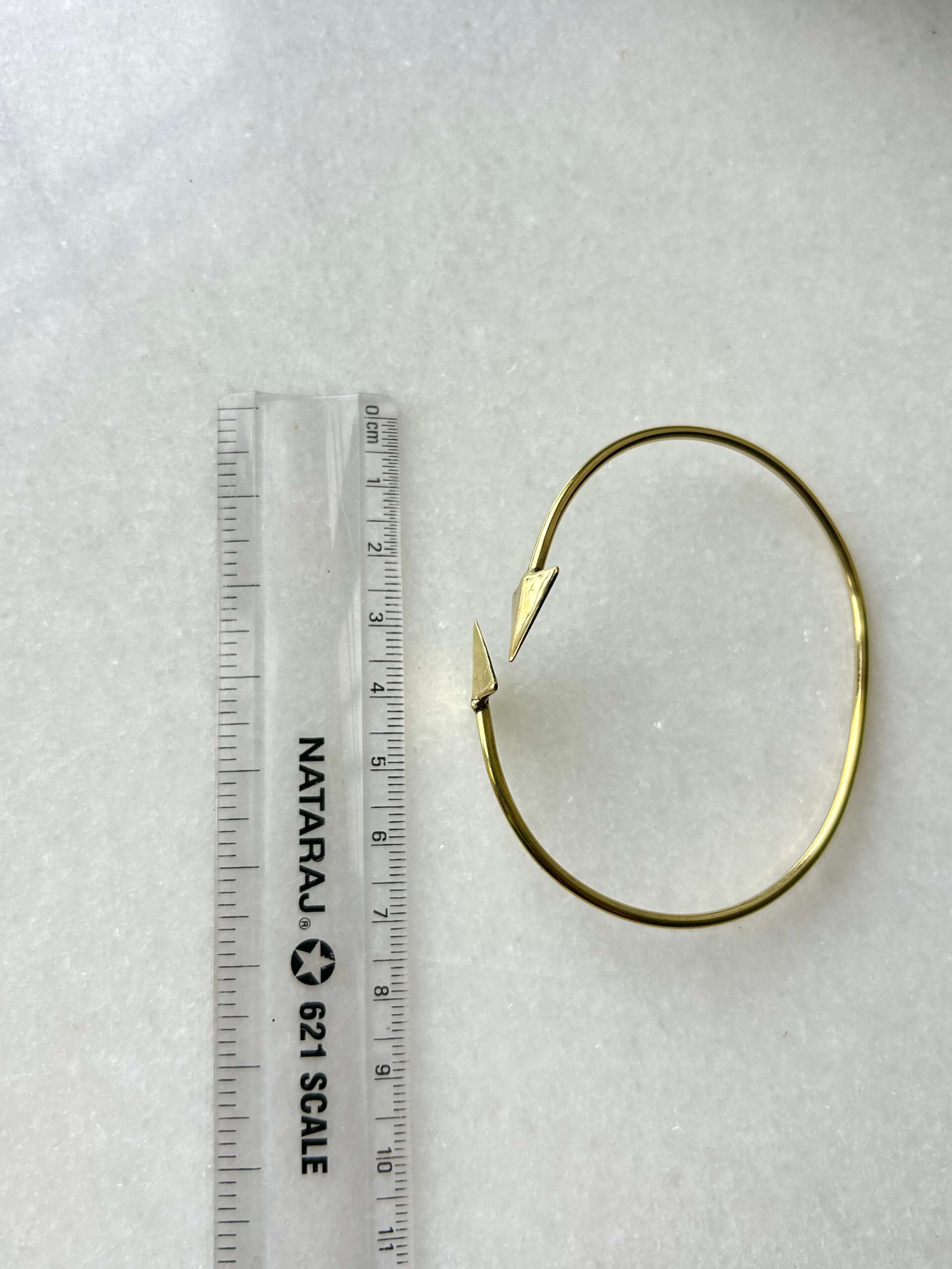 Geometric Brass Cuff Bracelet - Image 3