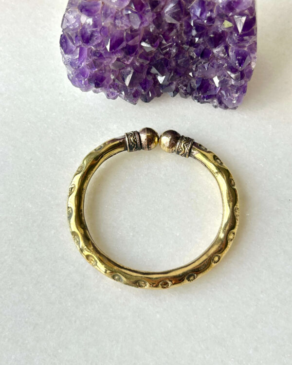 Textured Hollow Brass Cuff Bracelet