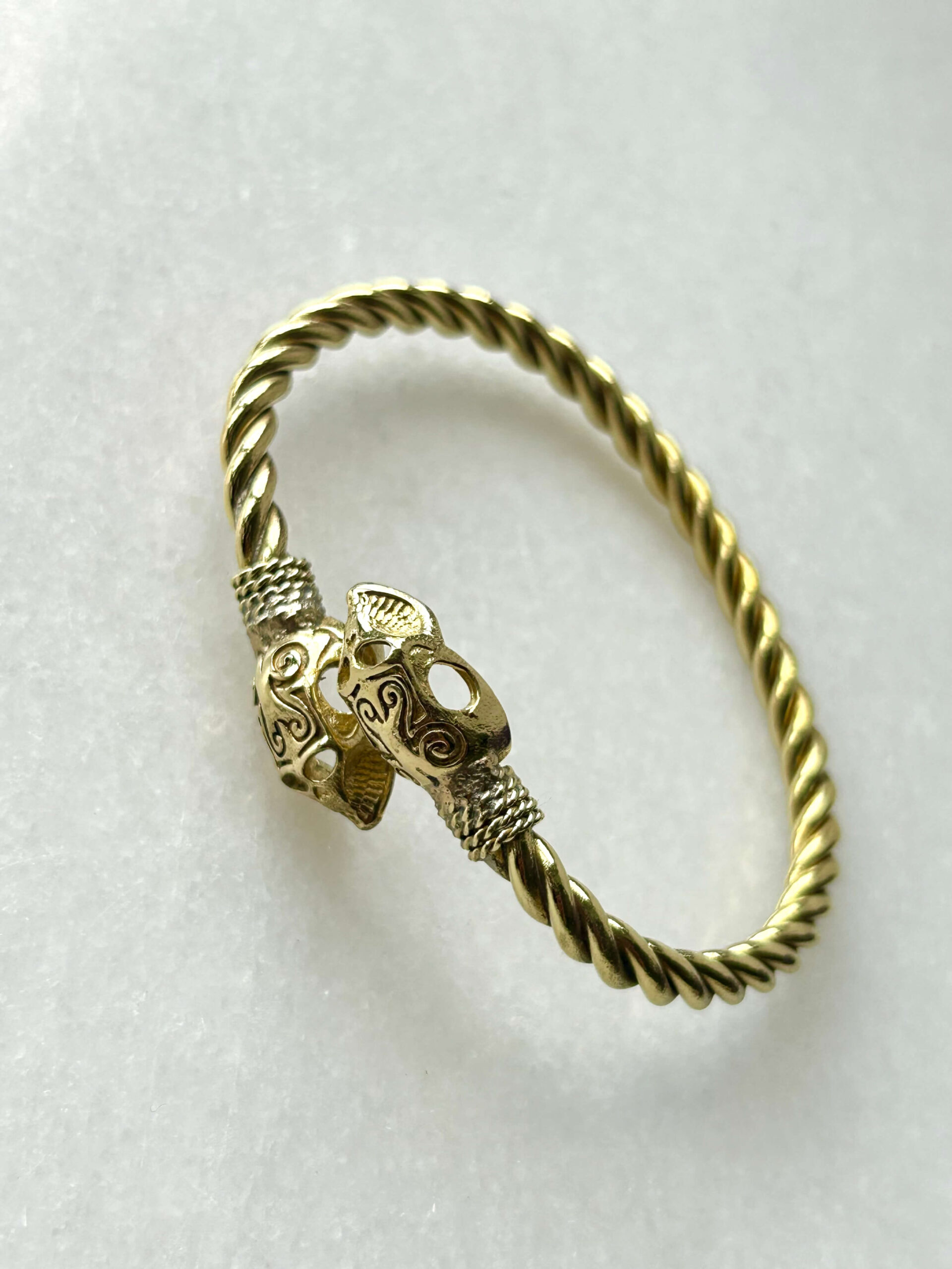Skull Head Brass Cuff Bracelet - Image 2