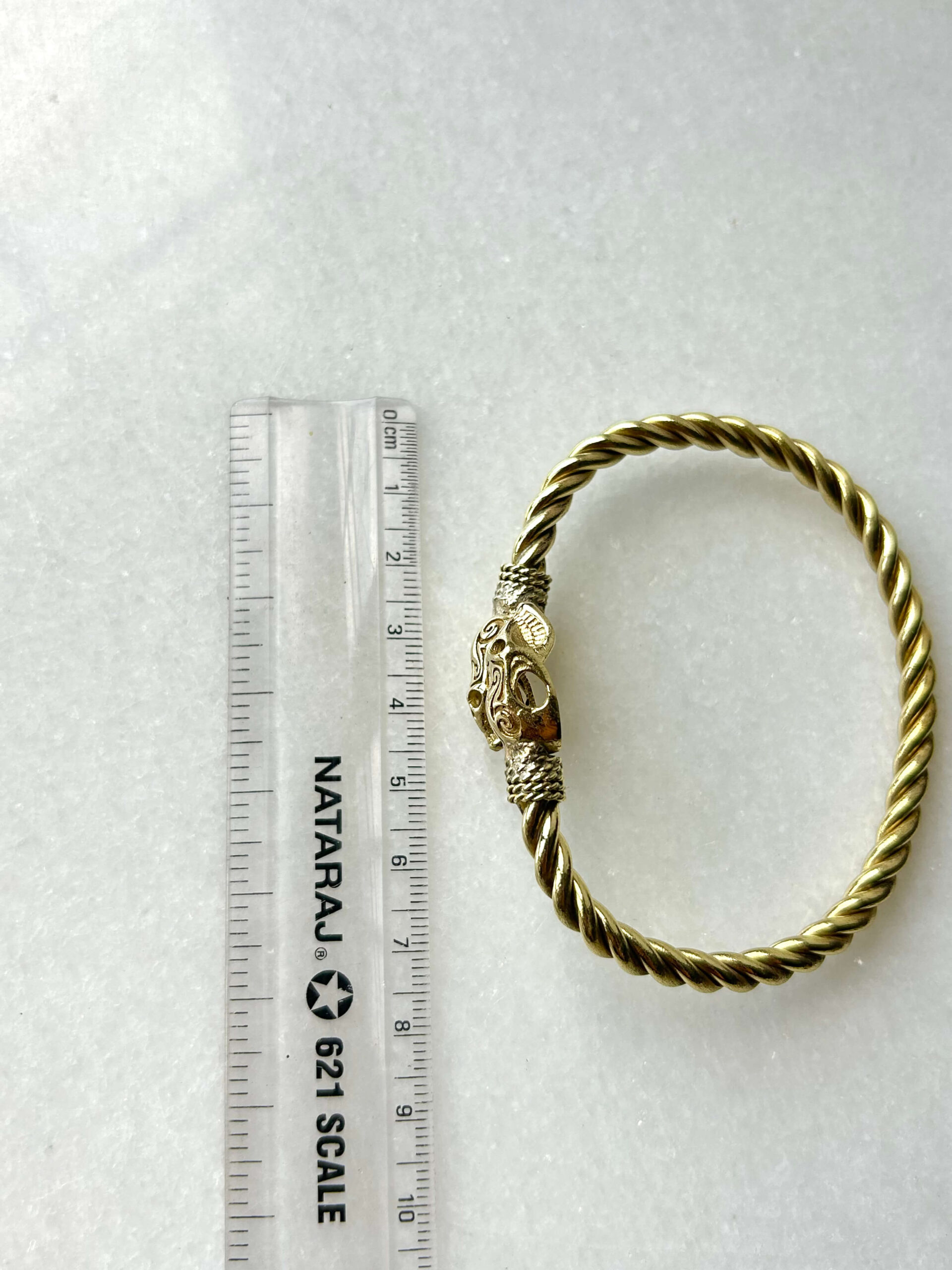 Skull Head Brass Cuff Bracelet - Image 3