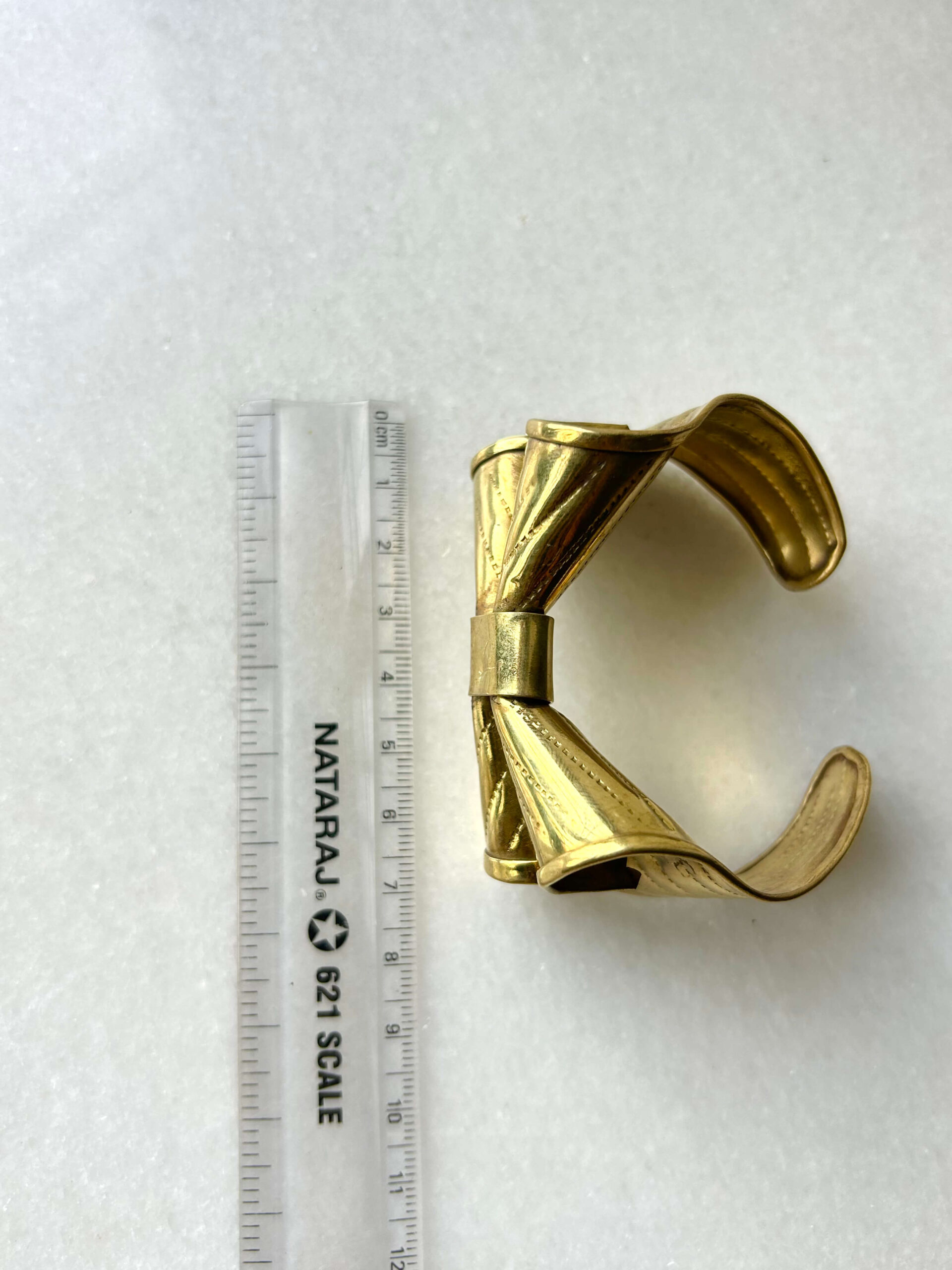 Sculptural Brass Cuff Bracelet - Image 4