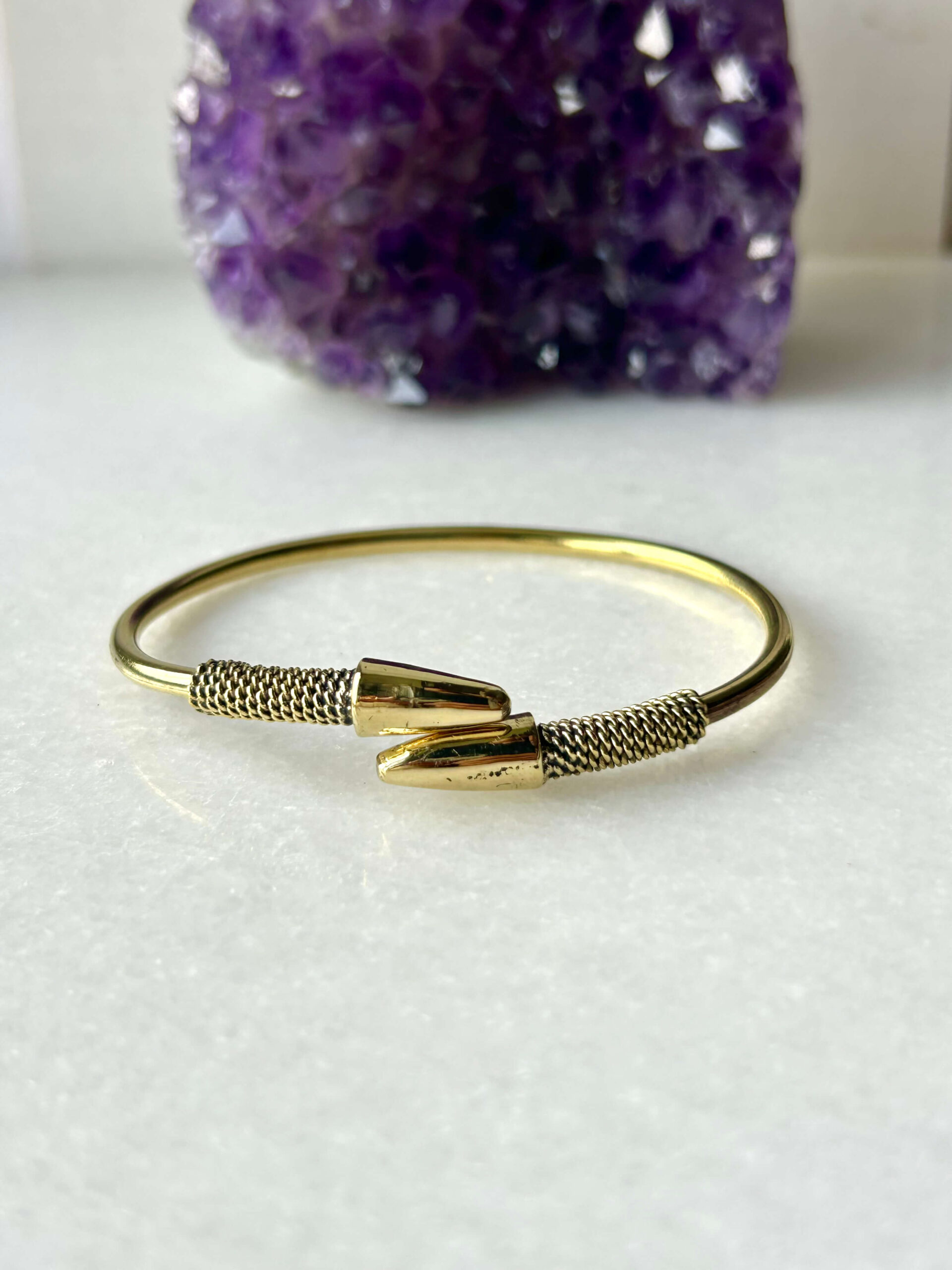 Minimalist Nail Brass Cuff Bracelet