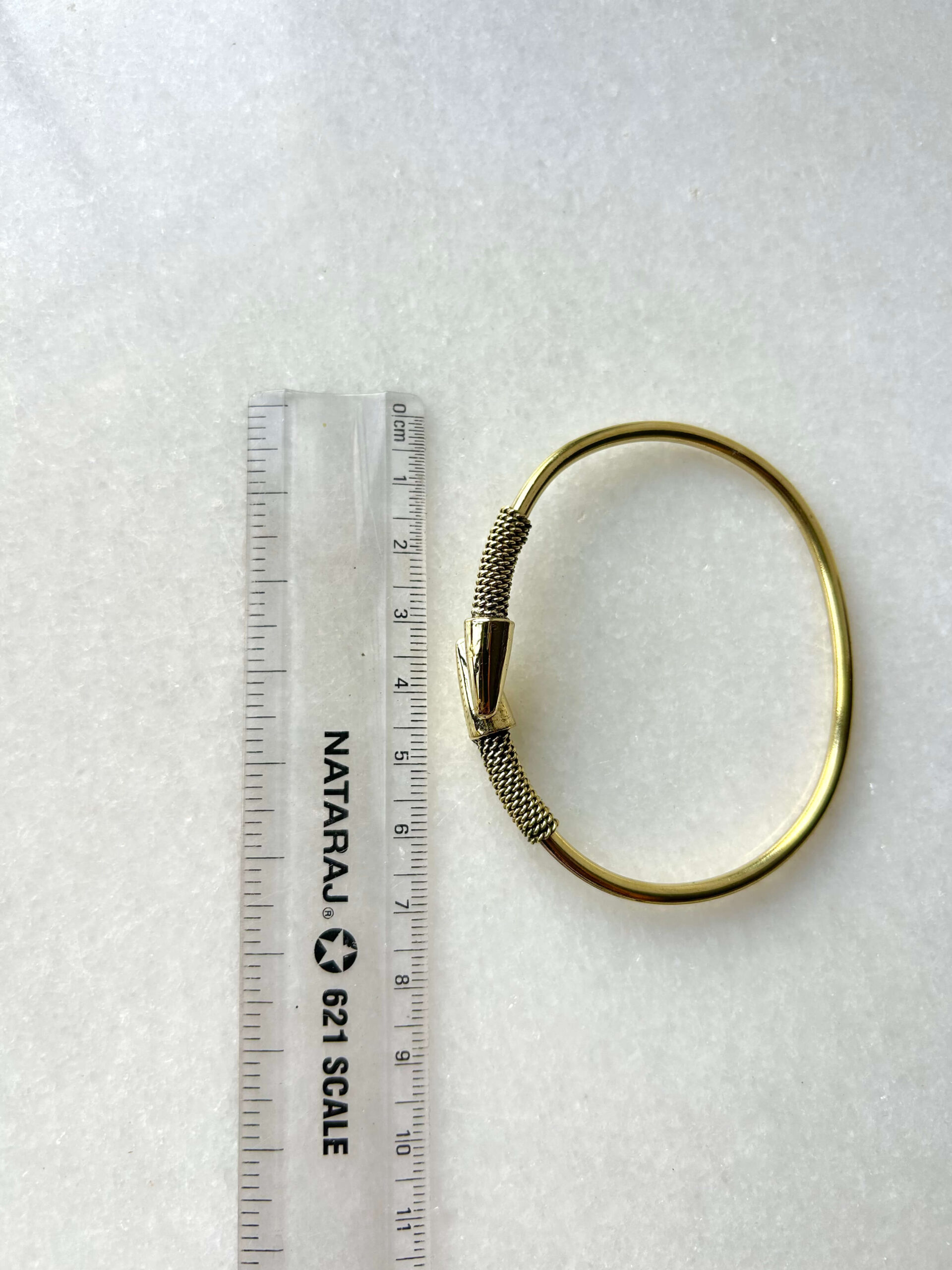 Minimalist Nail Brass Cuff Bracelet - Image 3