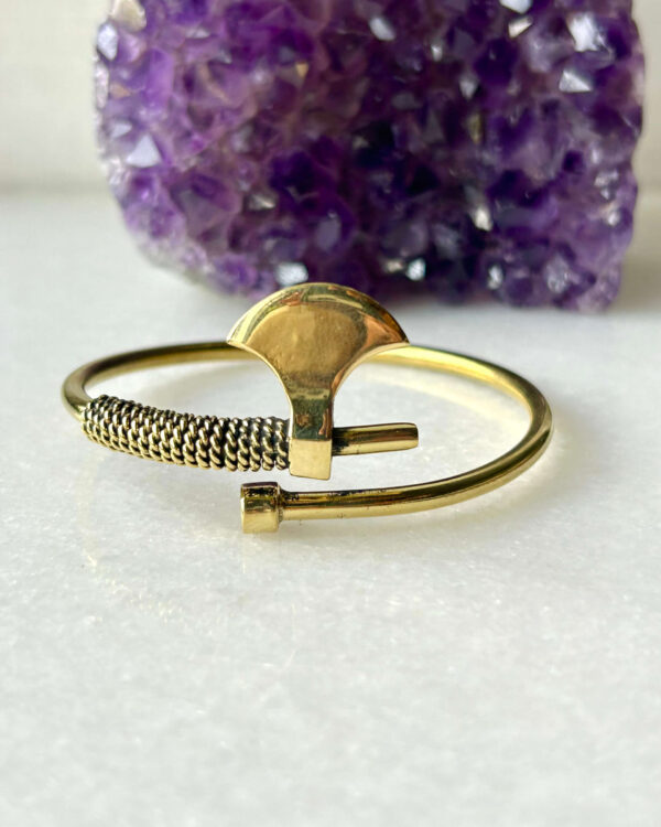 Sculptural Brass Cuff Bracelet