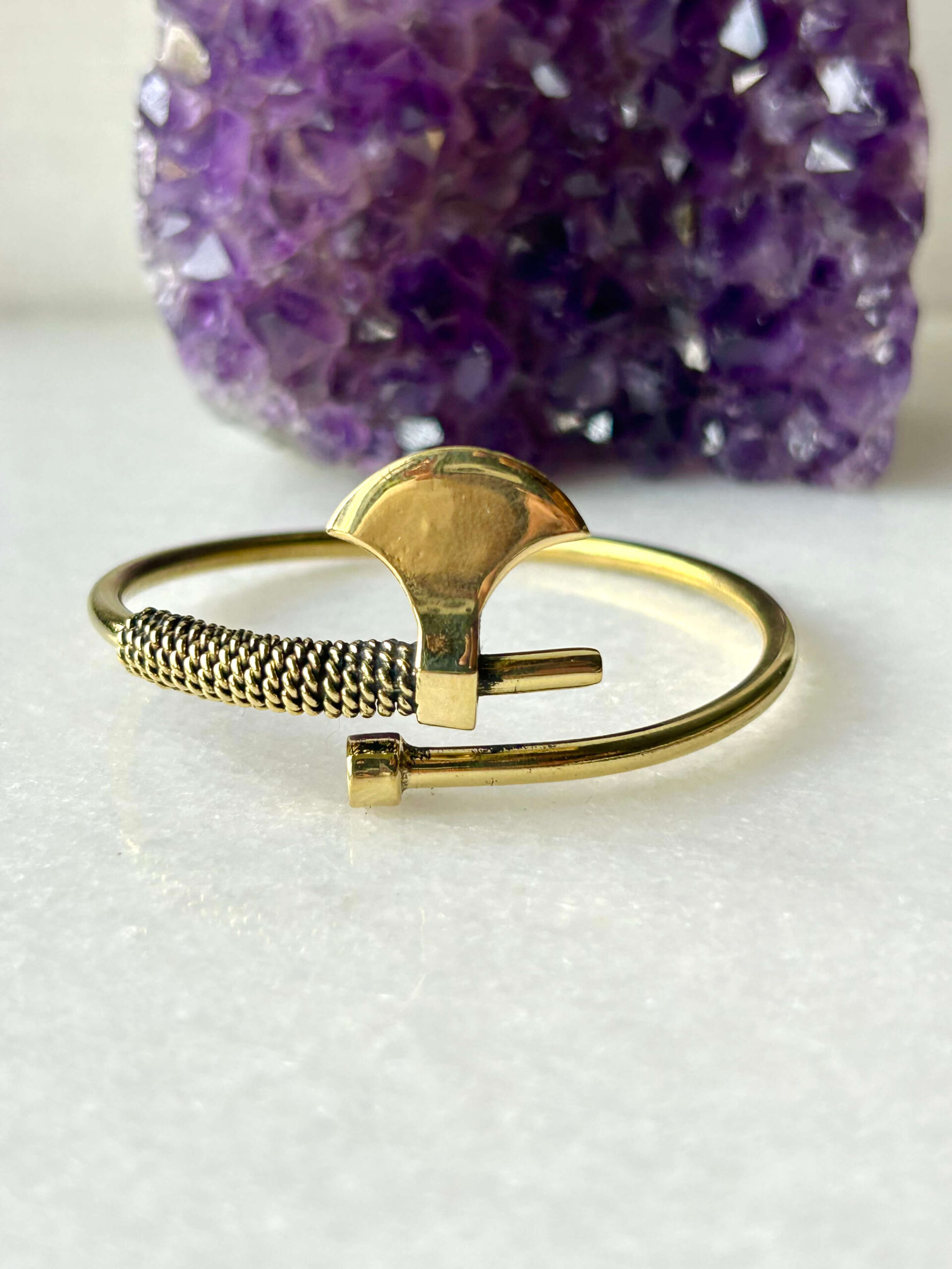 Sculptural Brass Cuff Bracelet