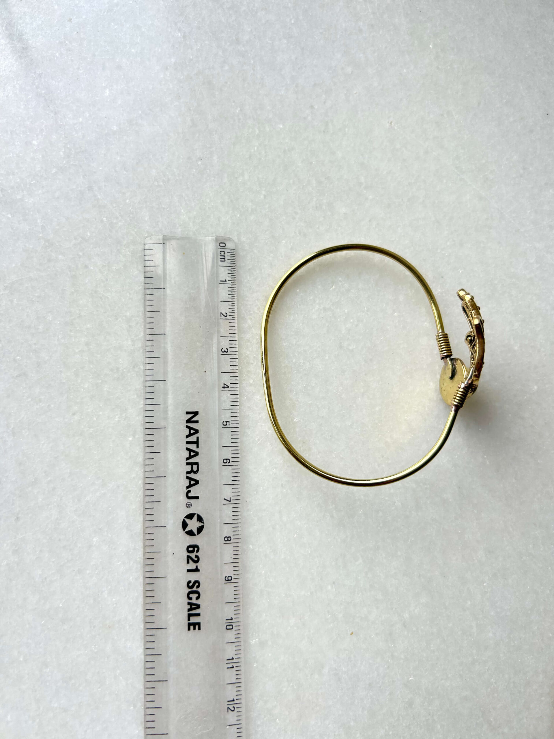 Hamsa Hand Brass Cuff Bracelet With Tiger's Eye - Image 3