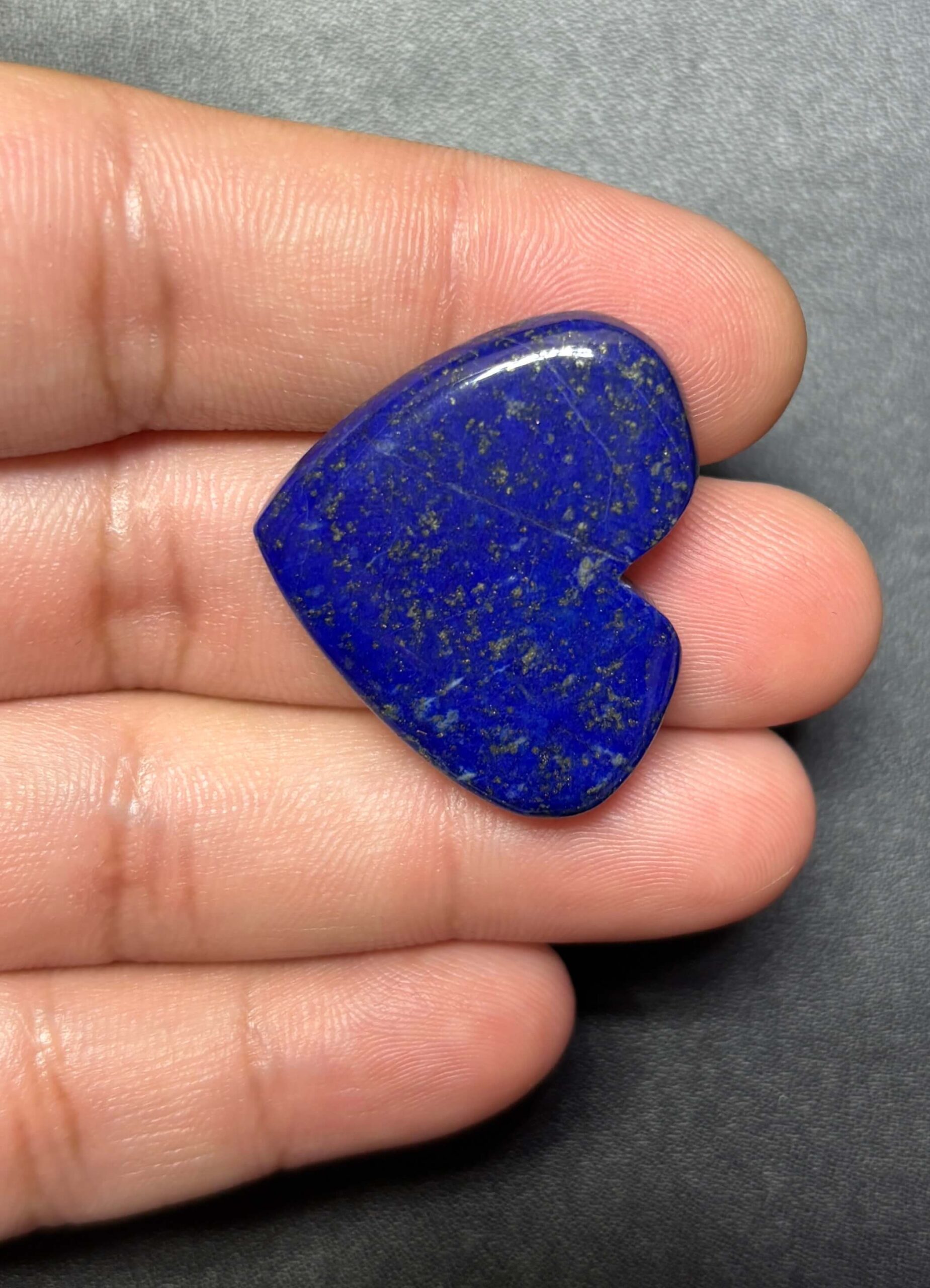 27mm Lapis Lazuli Heart Stone for Jewelry Making - Image 2