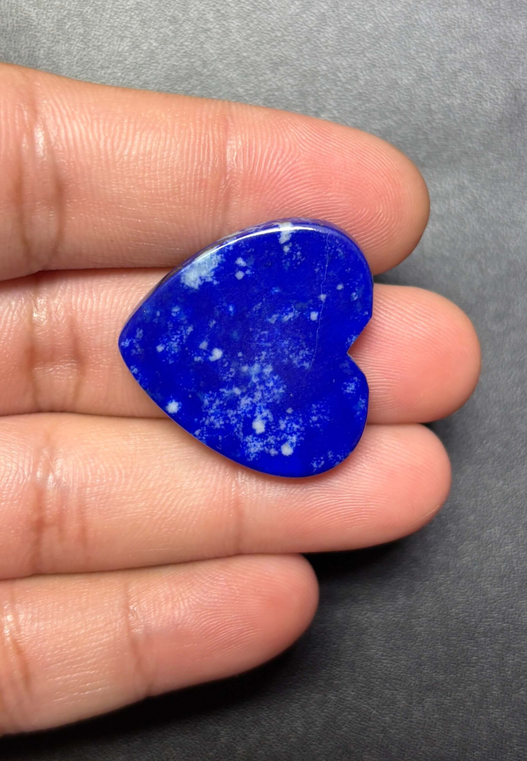 27mm Natural Lapis Lazuli Heart Stone - Image 2
