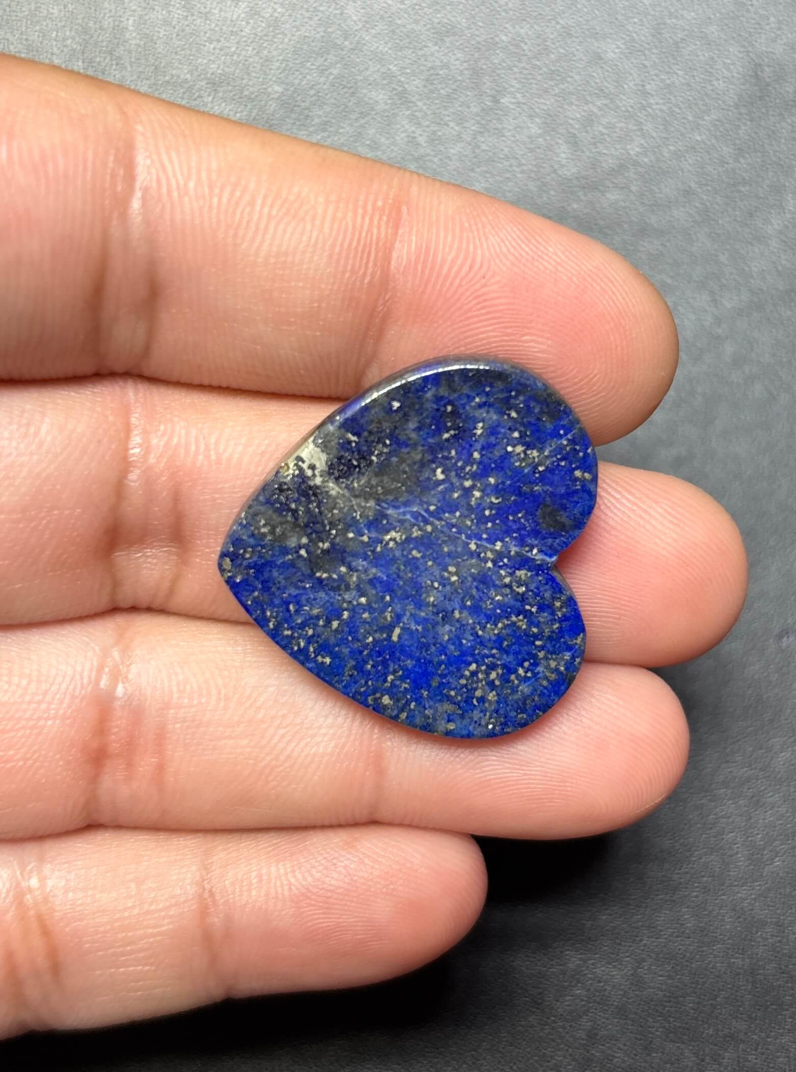 27mm Premium Lapis Lazuli Heart Cabochon - Image 2