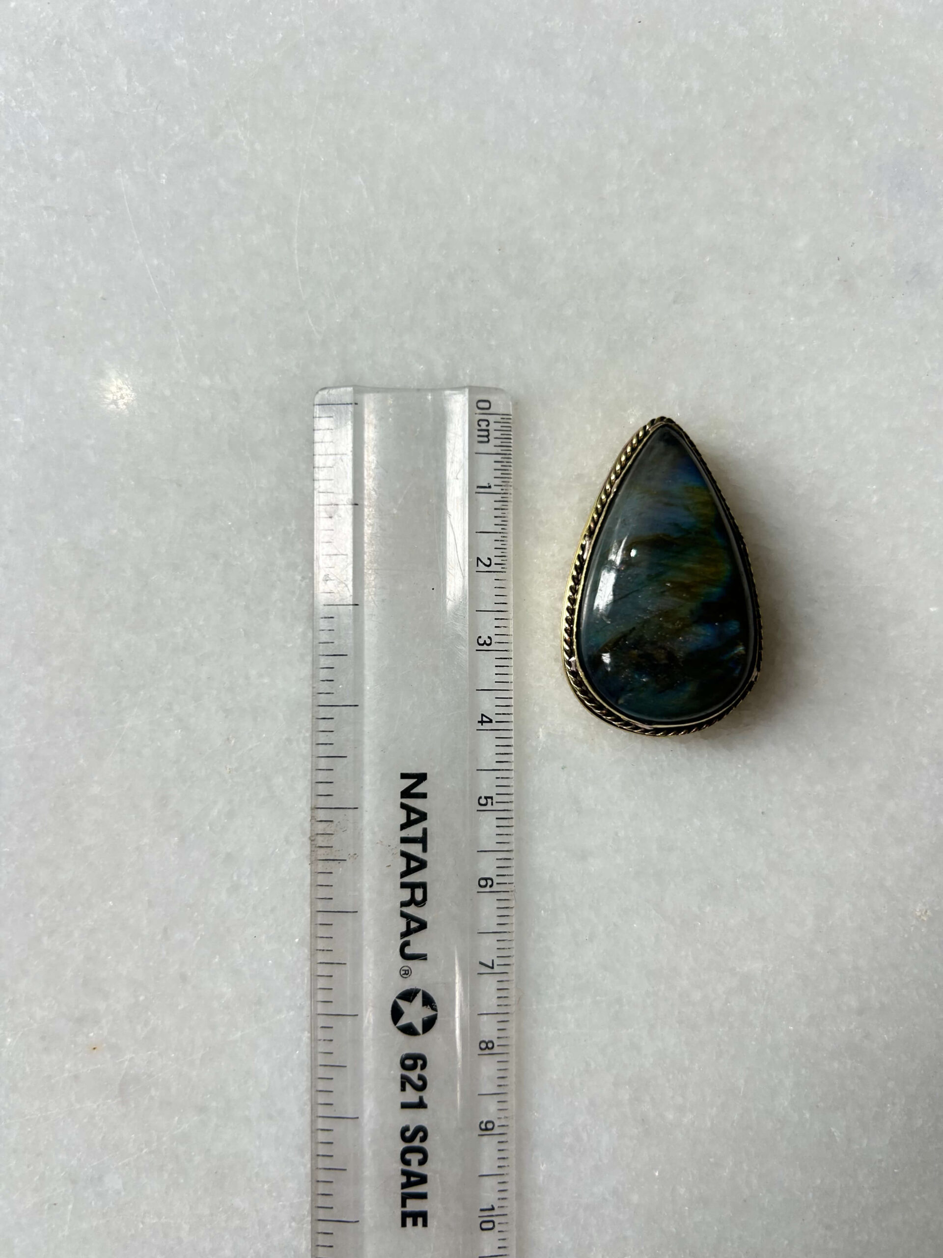 Labradorite Grooved Stone – 39X24mm - Image 2