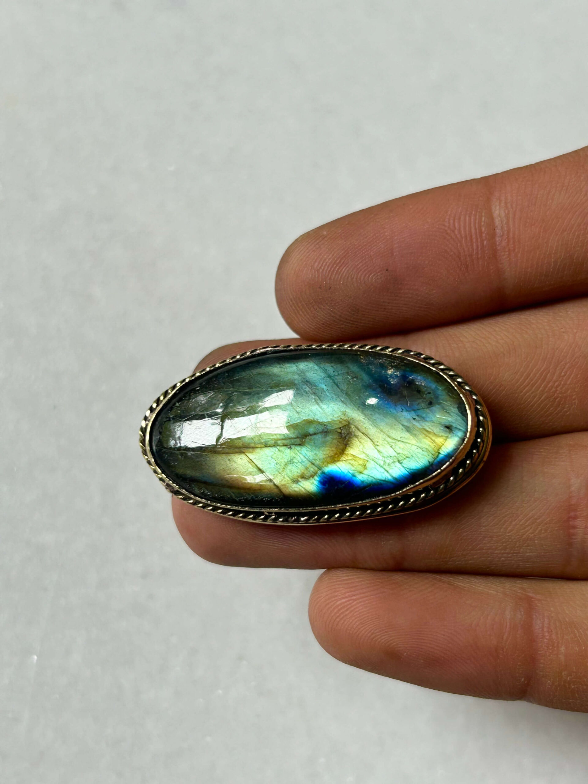 Labradorite Grooved Stone – 40X21mm - Image 2