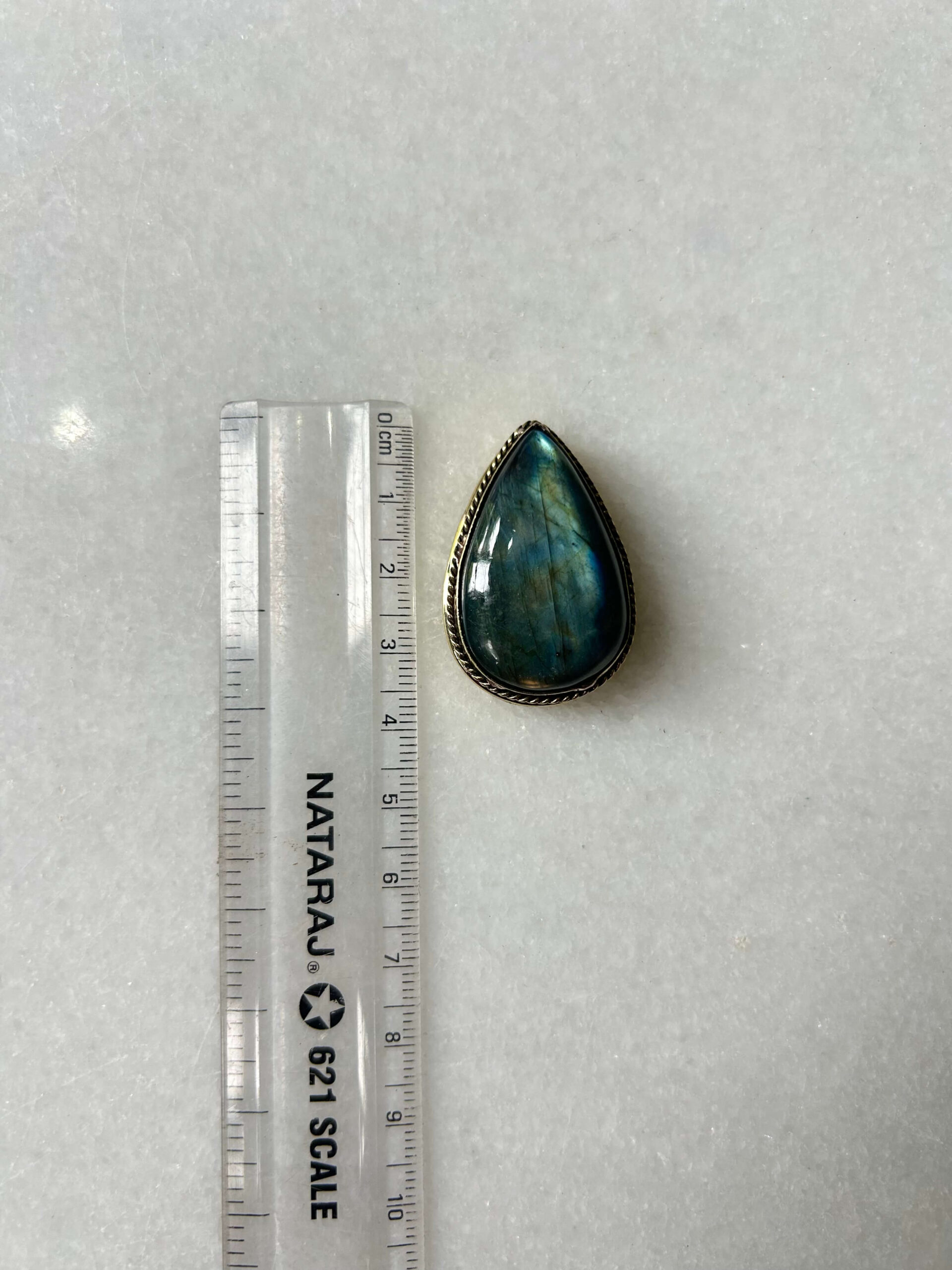 Labradorite Grooved Stone – 36X24mm - Image 2