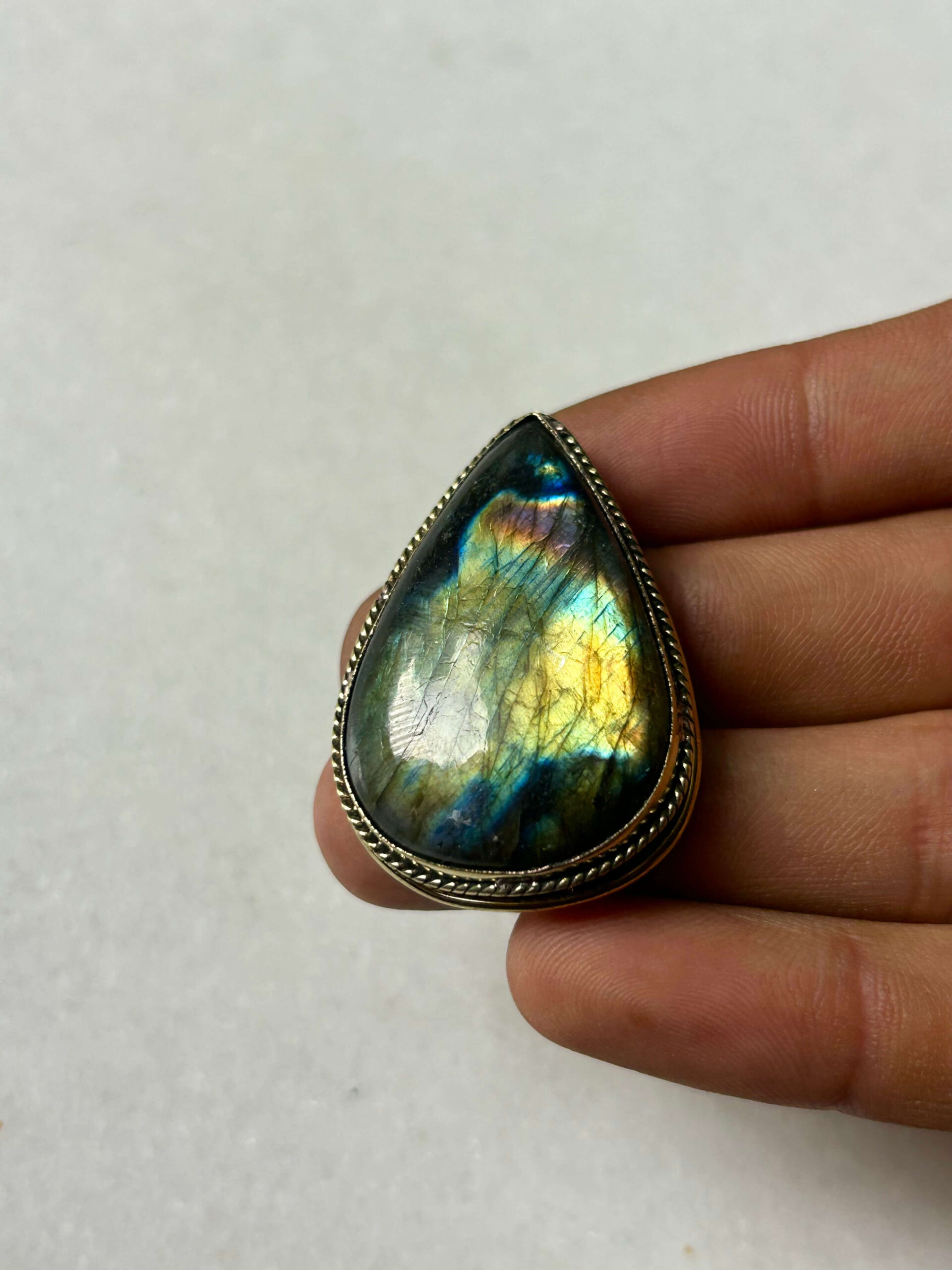Labradorite Grooved Stone – 40X28mm - Image 2