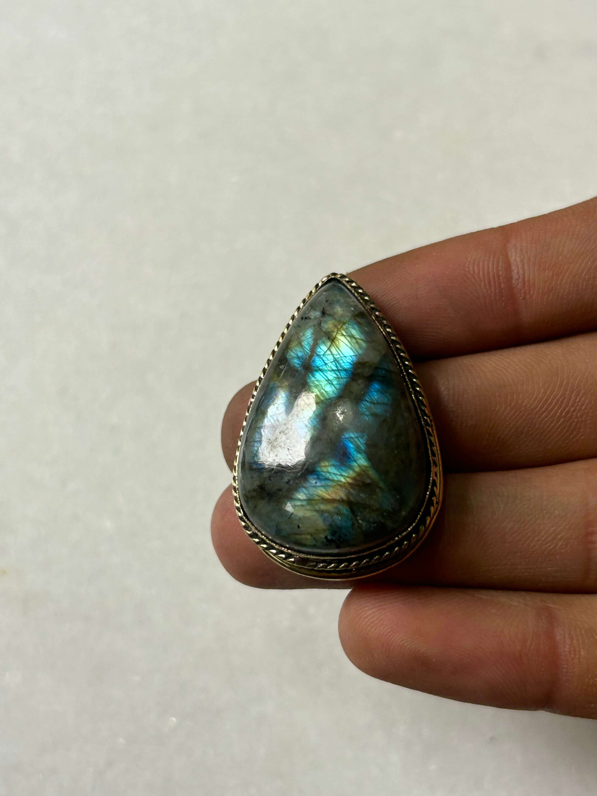 Labradorite Grooved Stone – 38X25mm - Image 2
