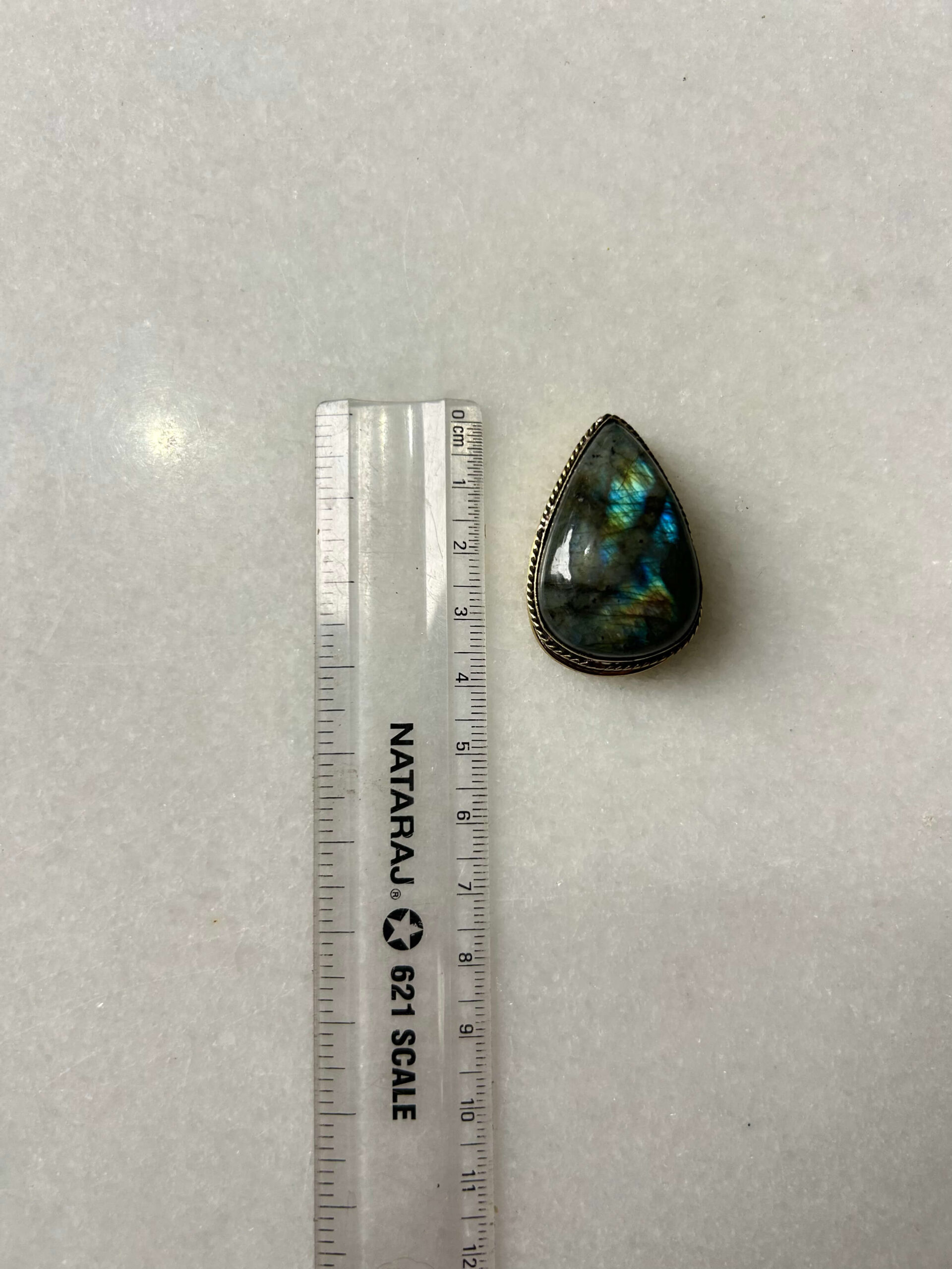 Labradorite Grooved Stone – 38X25mm - Image 3