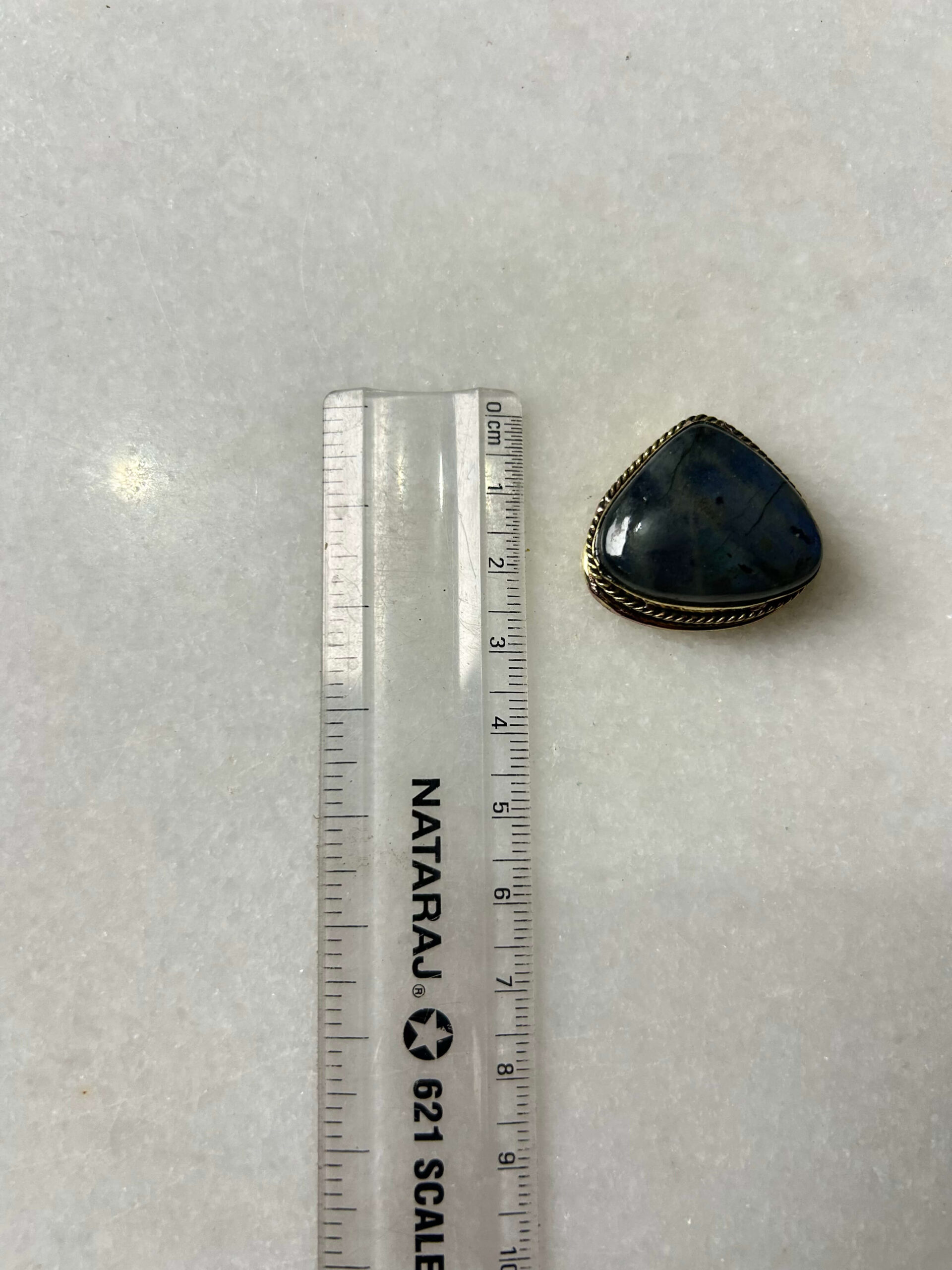 Labradorite Grooved Stone – 28X25mm - Image 3