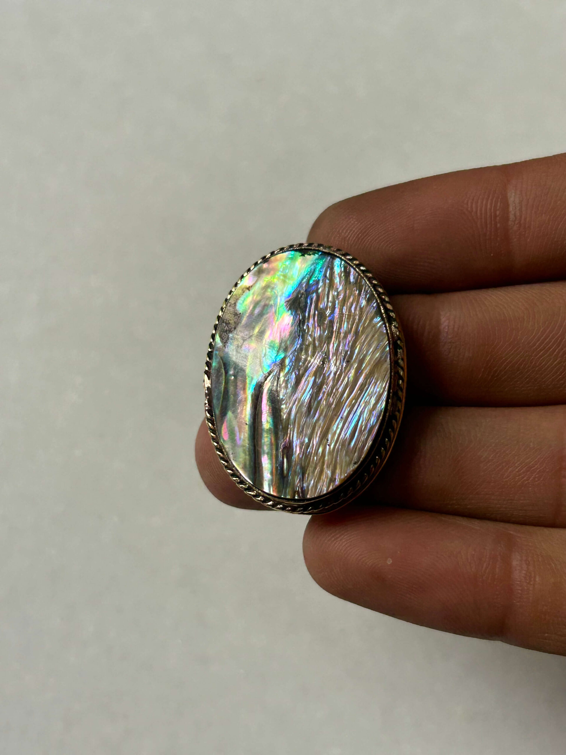 Abalone Grooved Stone – 34X26mm