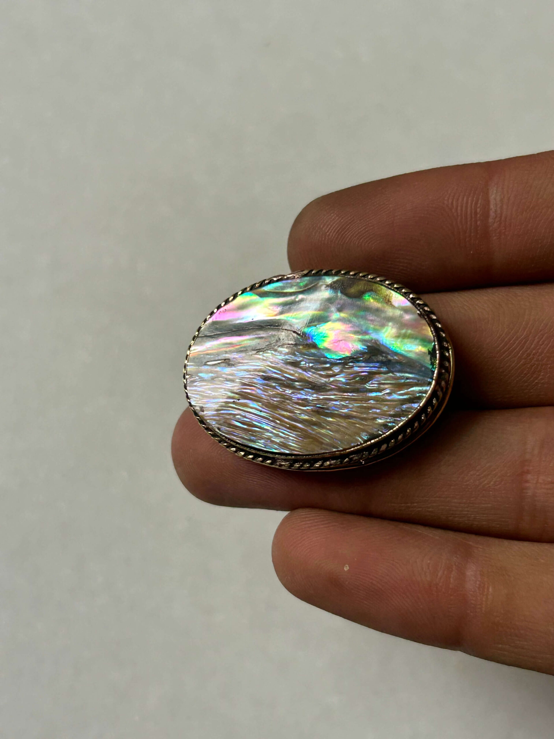 Abalone Grooved Stone – 34X26mm - Image 2
