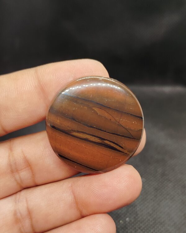 36mm Iron Tiger Eye Cabochon – Round Shape