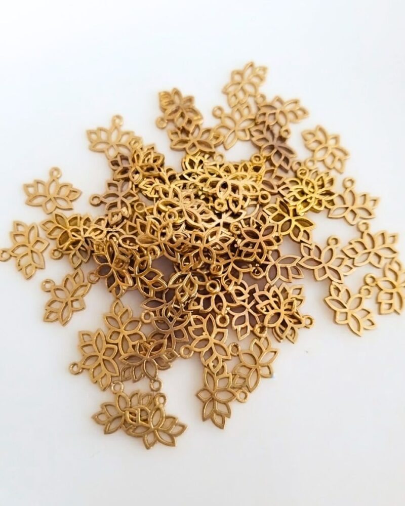 Lotus Brass Charms Connectors - Image 2