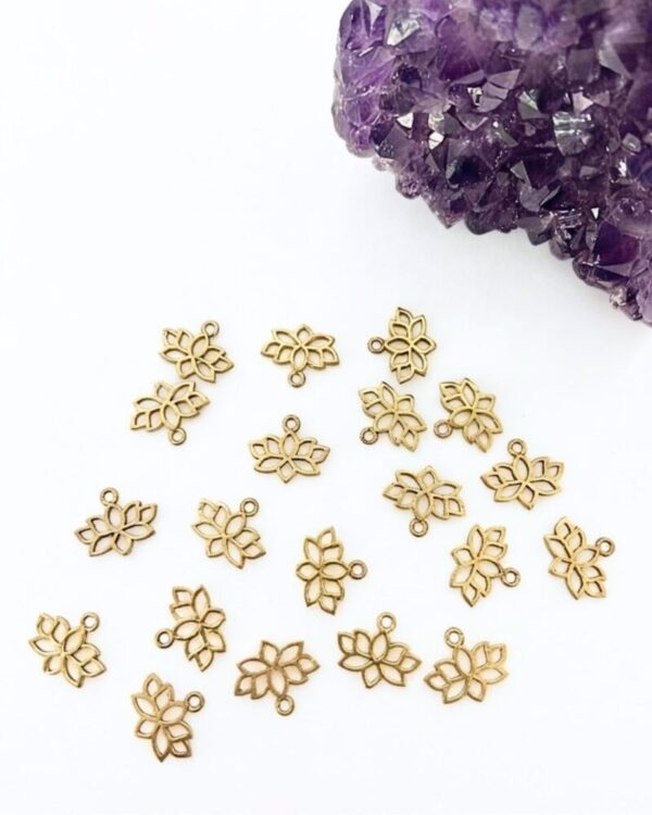 Lotus Brass Charms Connectors