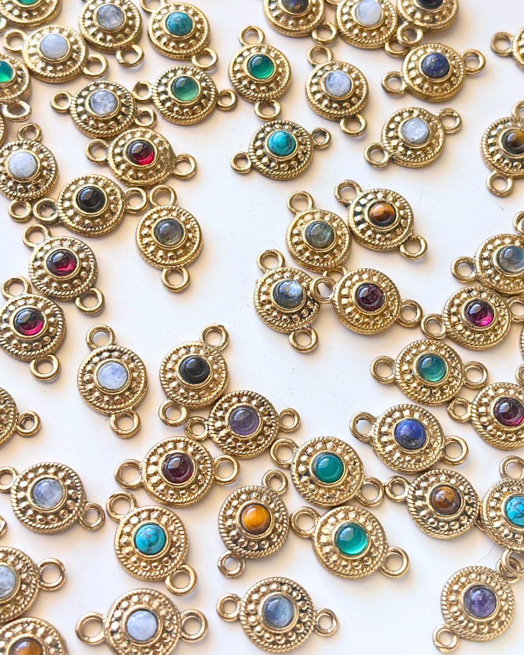 Orbit Brass Gemstone Connectors