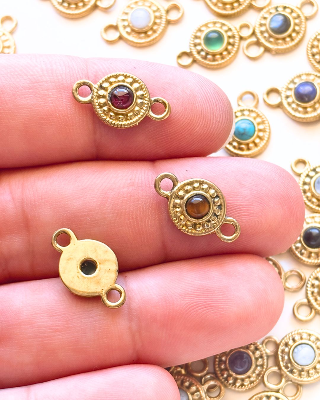 Orbit Brass Gemstone Connectors - Image 3