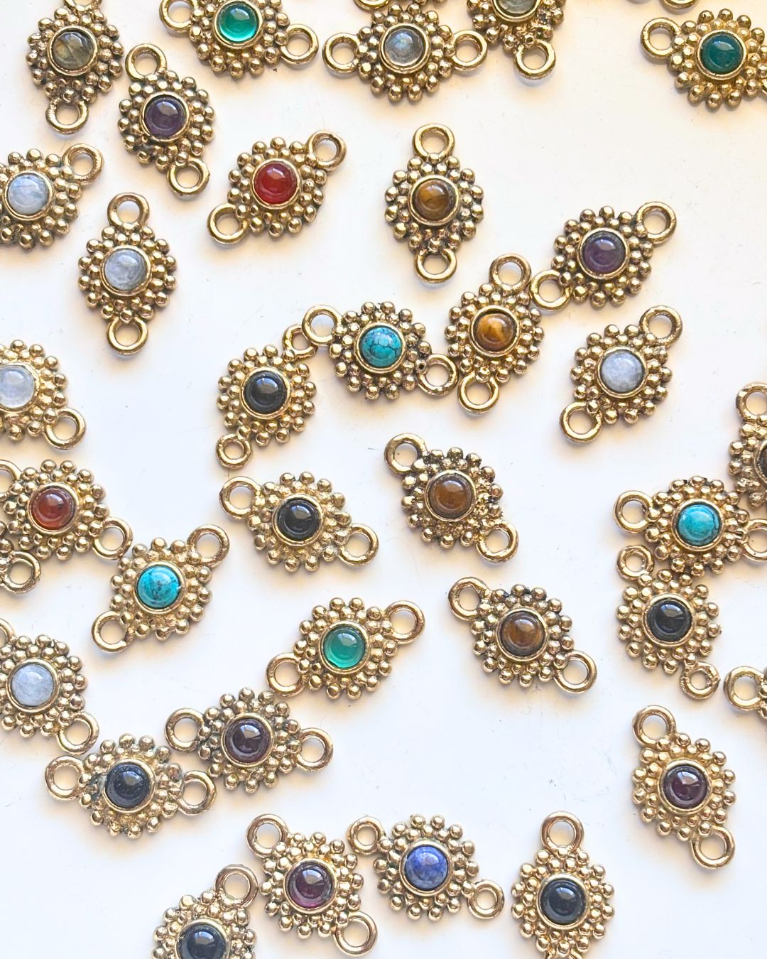 Flower Brass Gemstone Connectors - Image 4