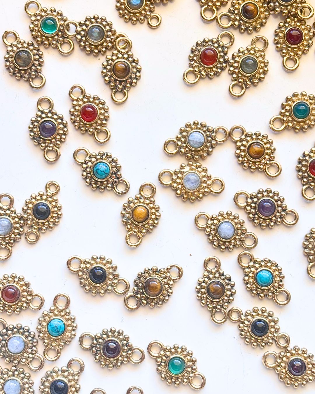 Flower Brass Gemstone Connectors - Image 2